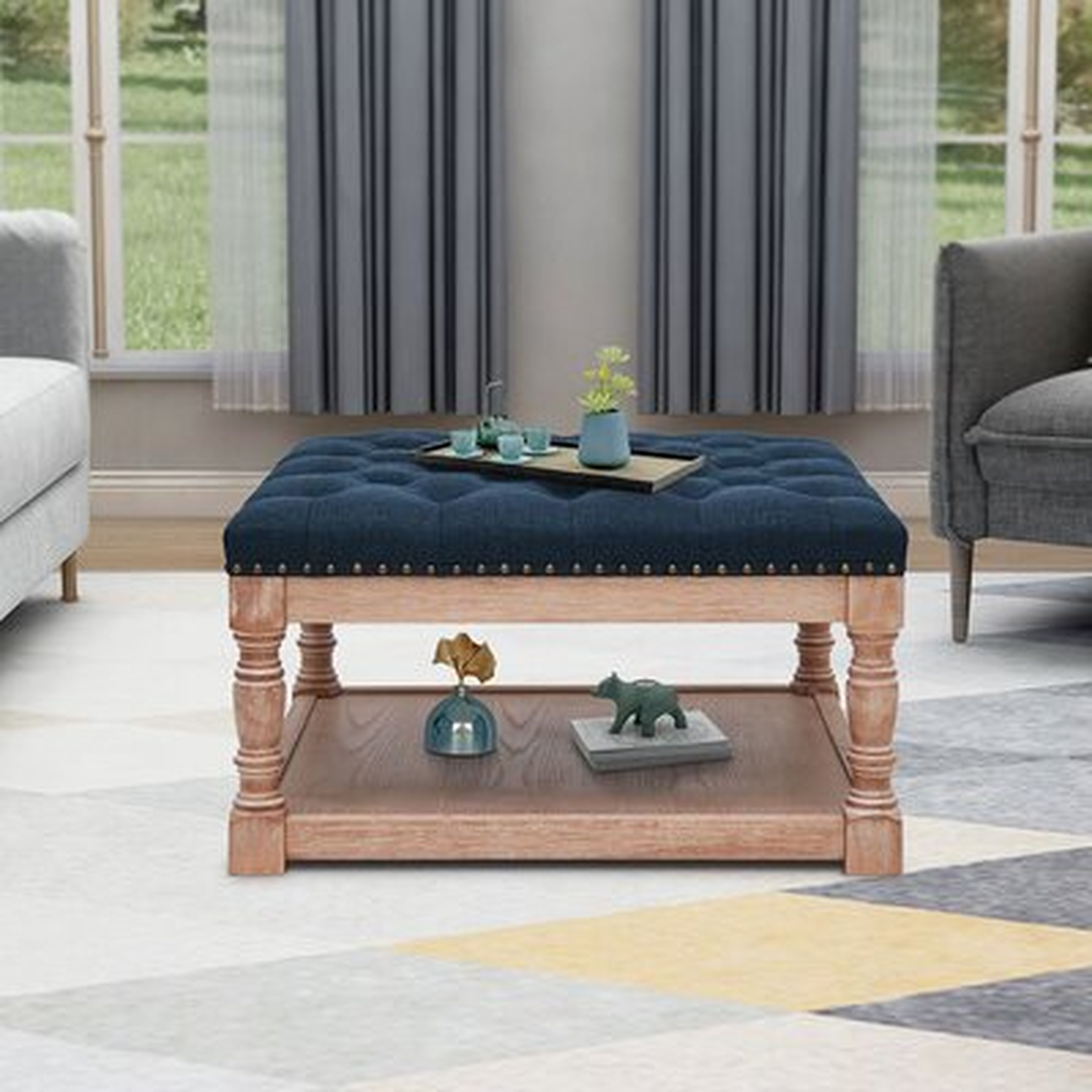 Elisabetta 30" Wide Tufted Square Cocktail Ottoman with Storage - Wayfair