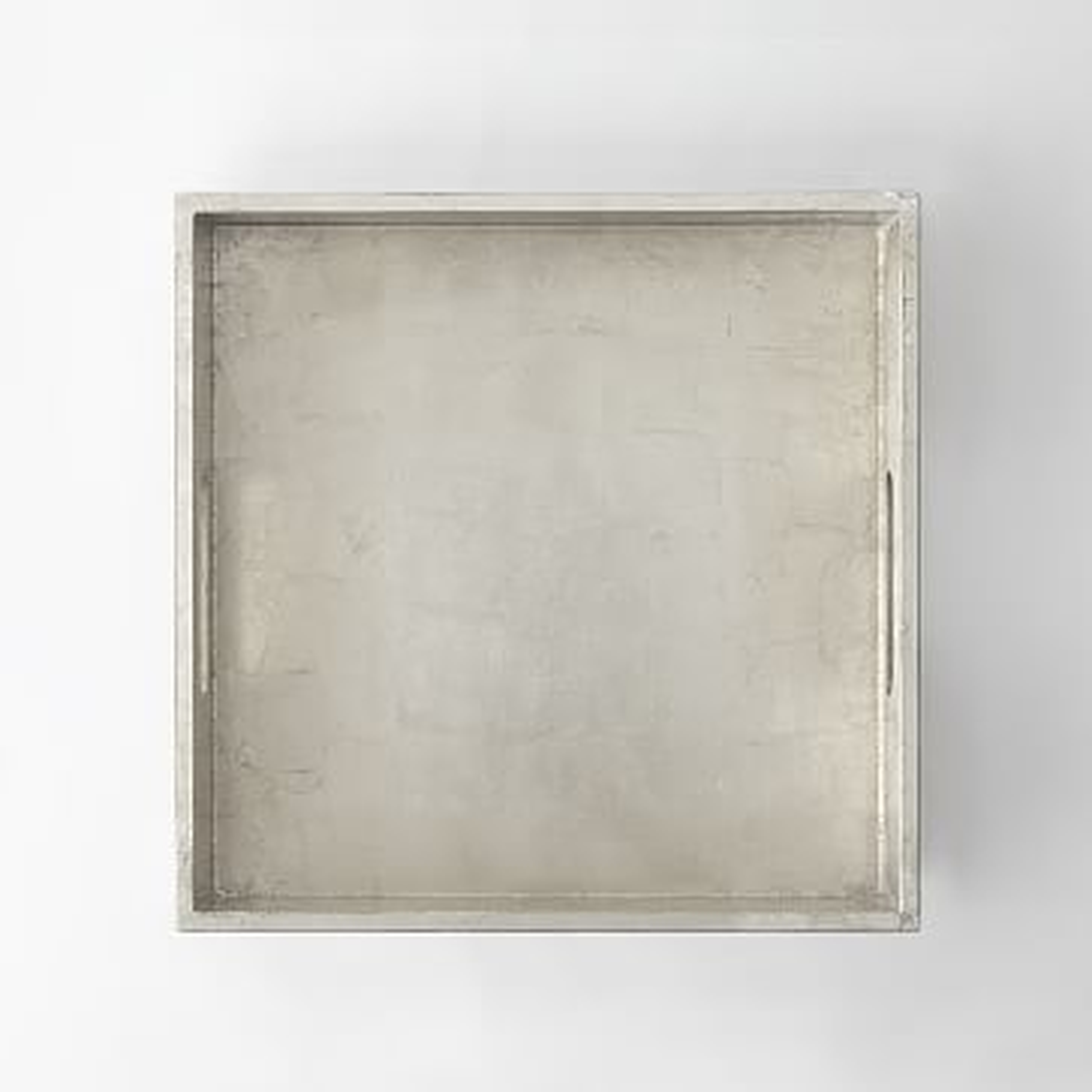 Wood Tray, Square, Silver - West Elm