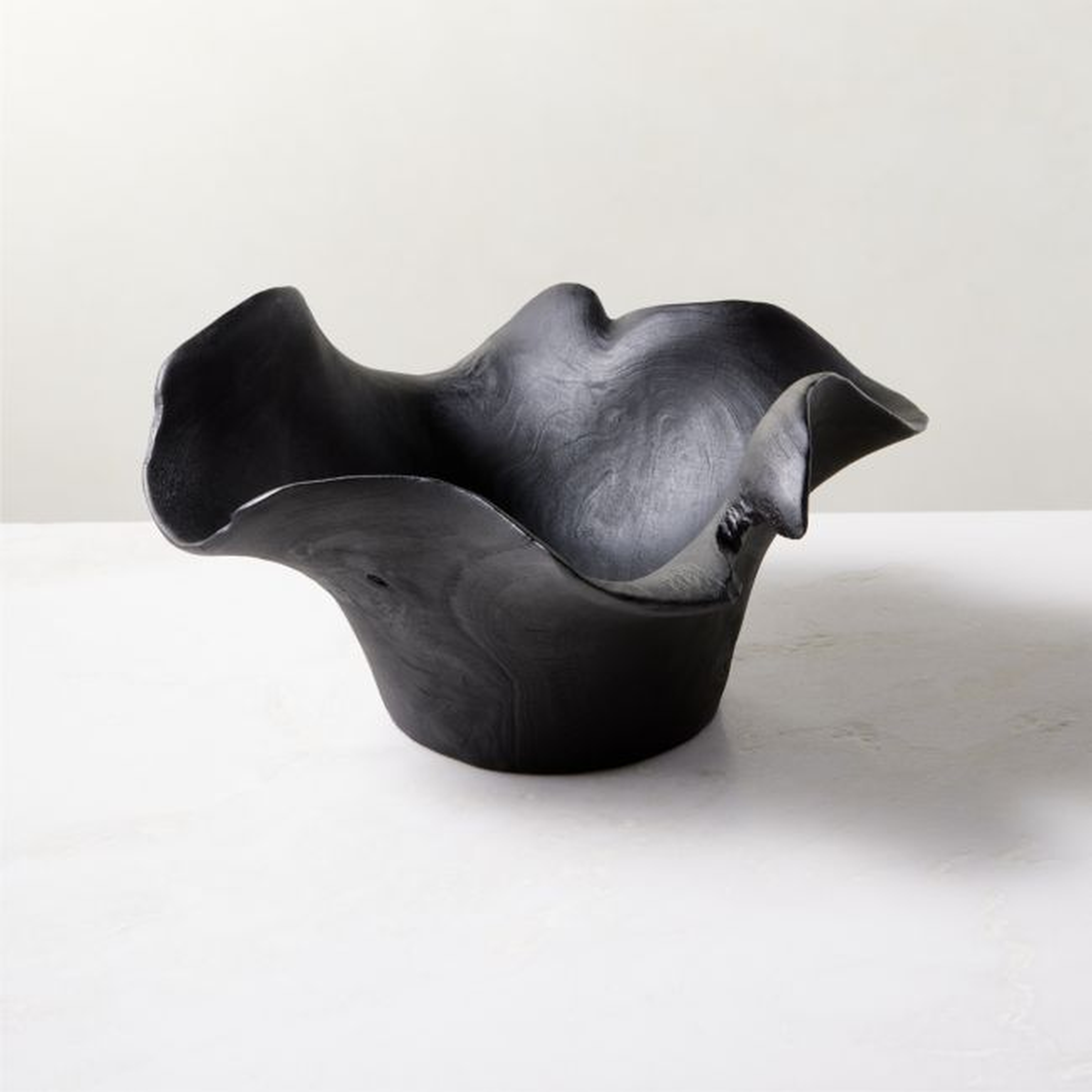 Flounce Black Teak Decorative Bowl - CB2
