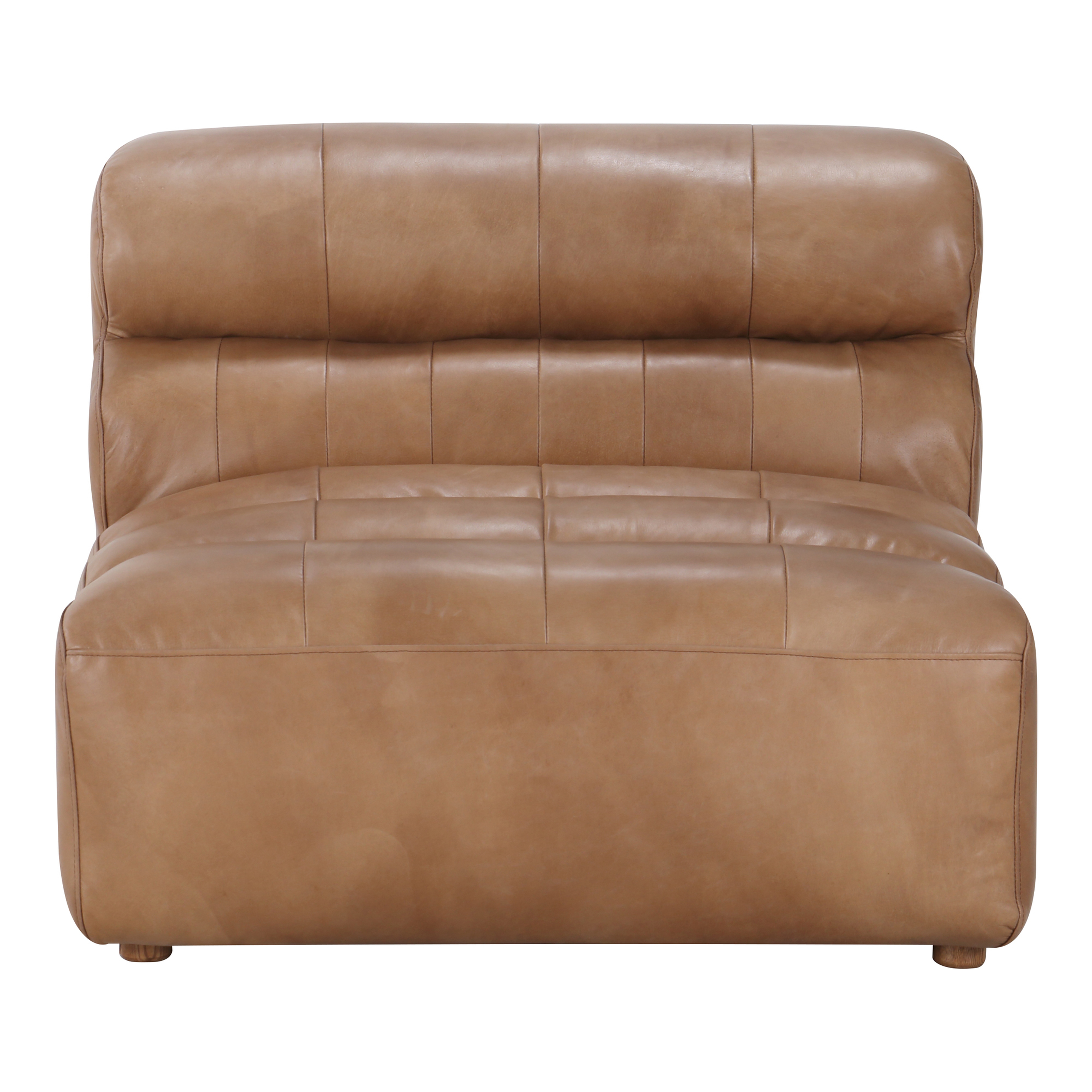 Ramsay Leather Slipper Chair Tan - Moes Home Collection