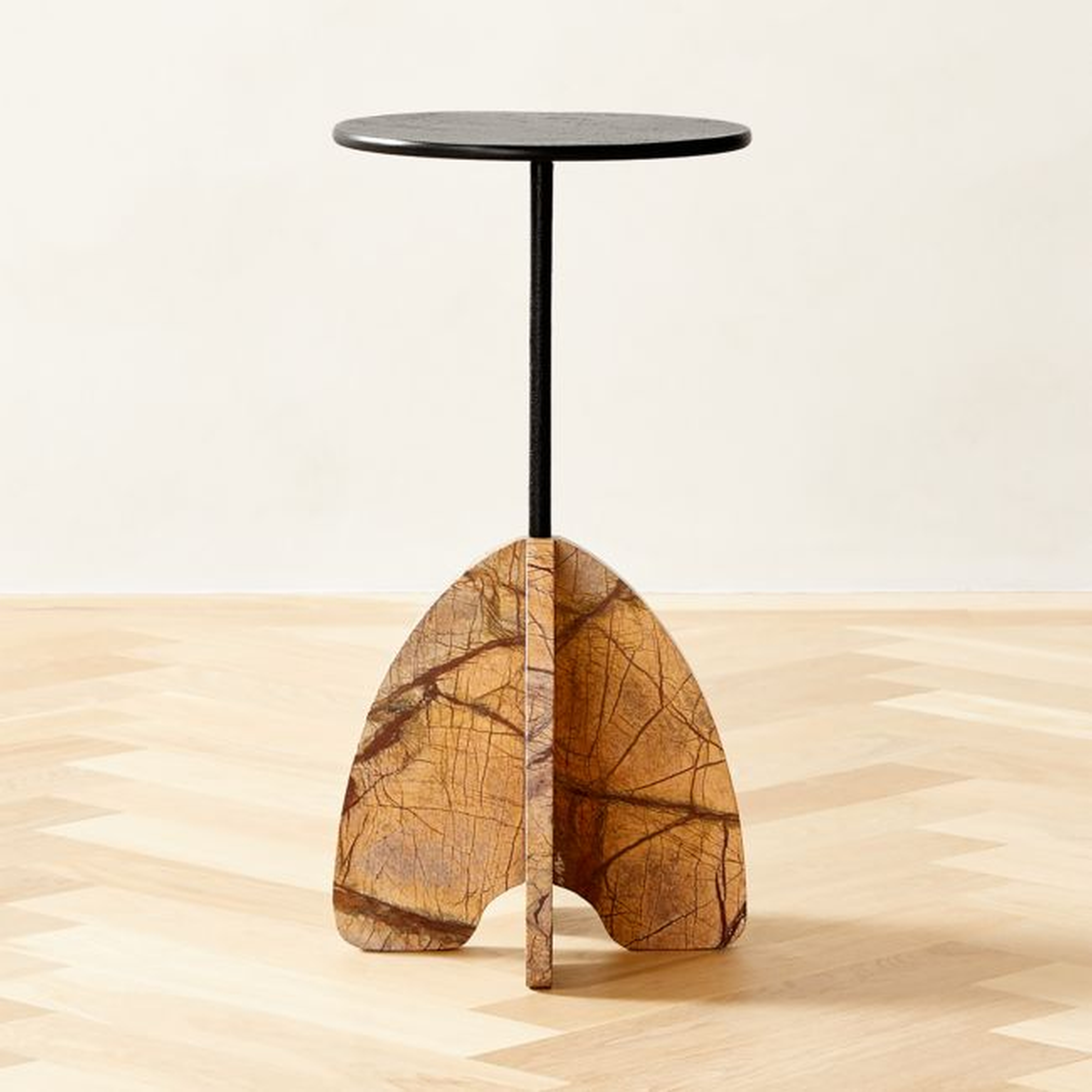 Spazio Brown Marble Side Table - CB2