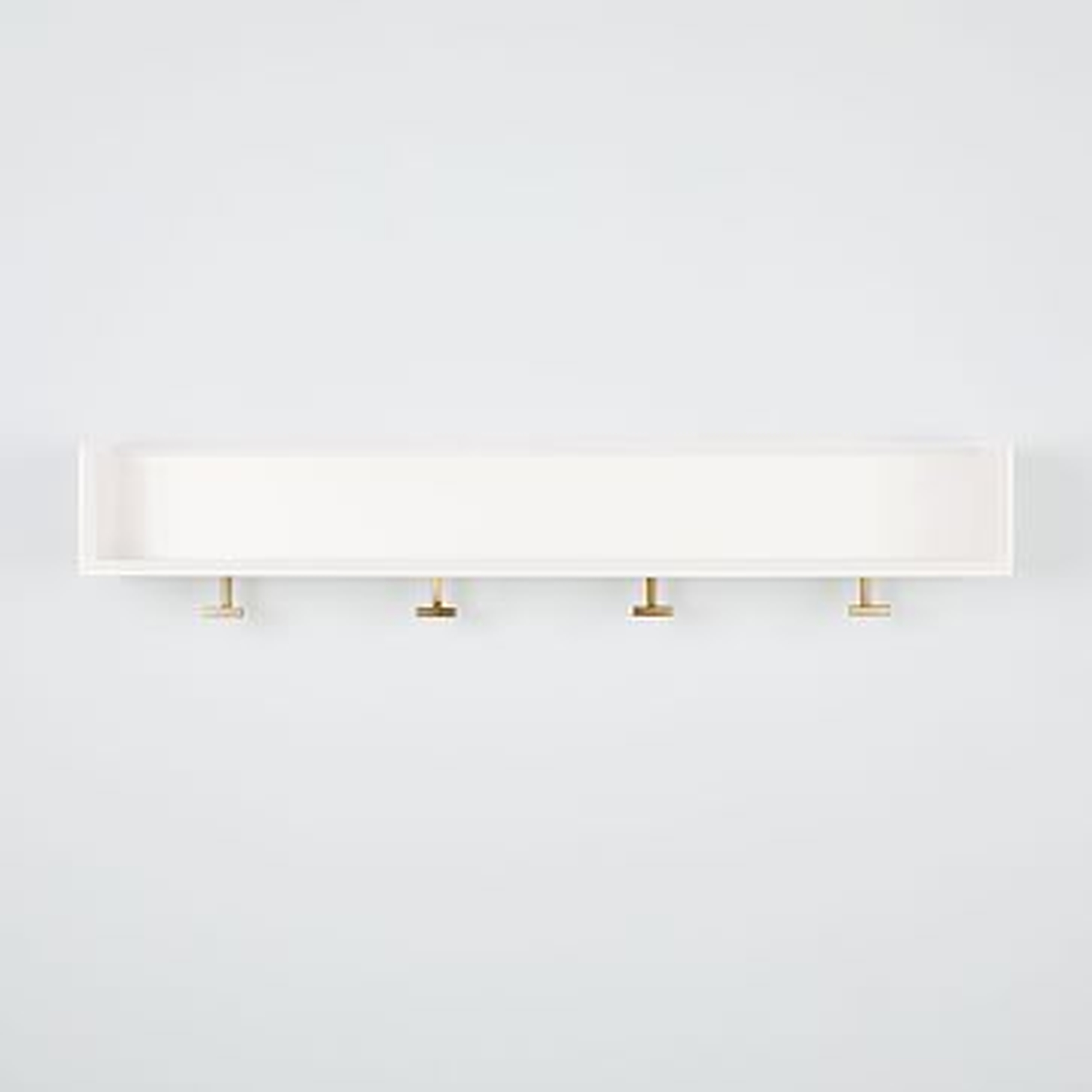 Nolan Shelf With Hooks, White + Light Bronze - West Elm