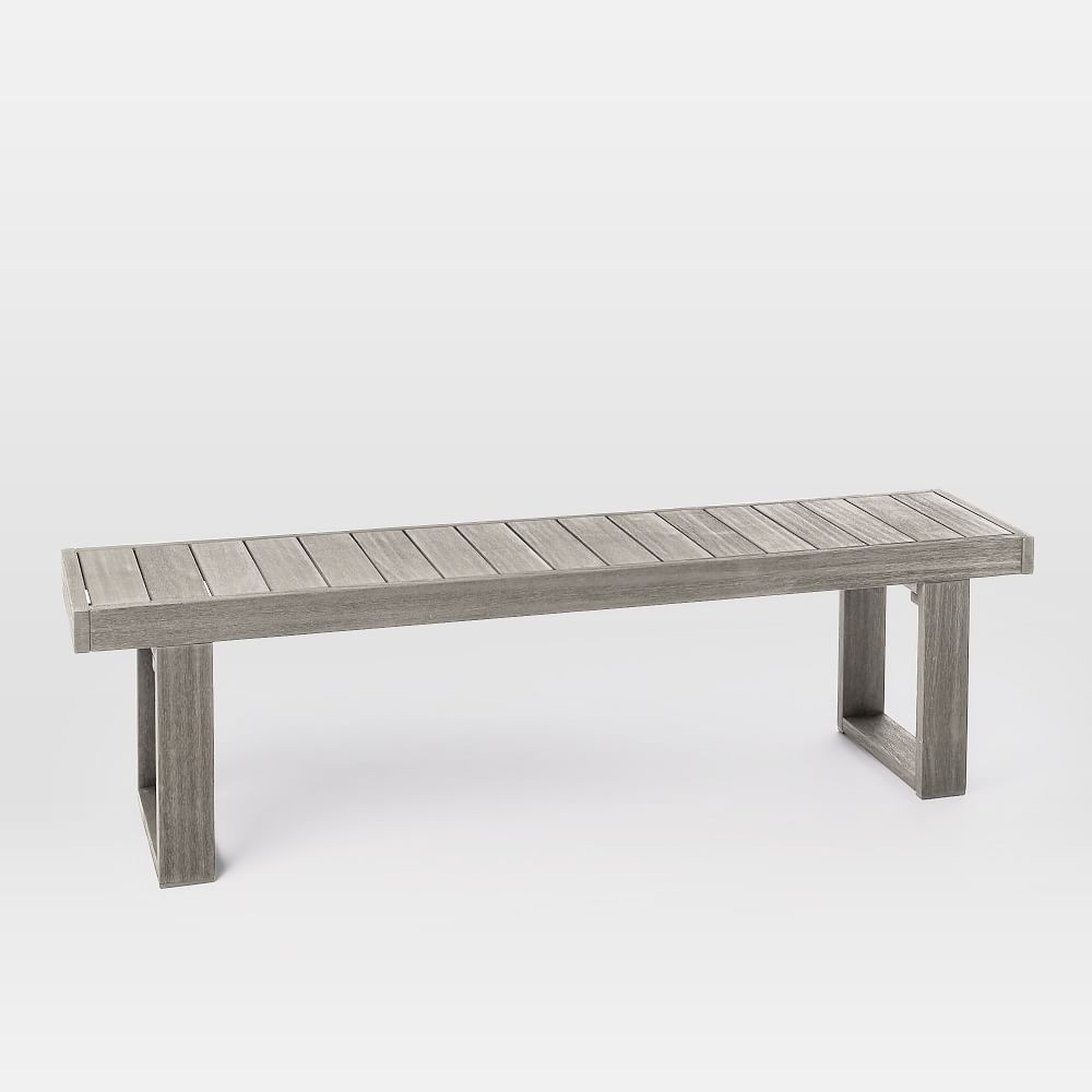 Portside Outdoor Dining Bench, 66", Weathered Gray - West Elm