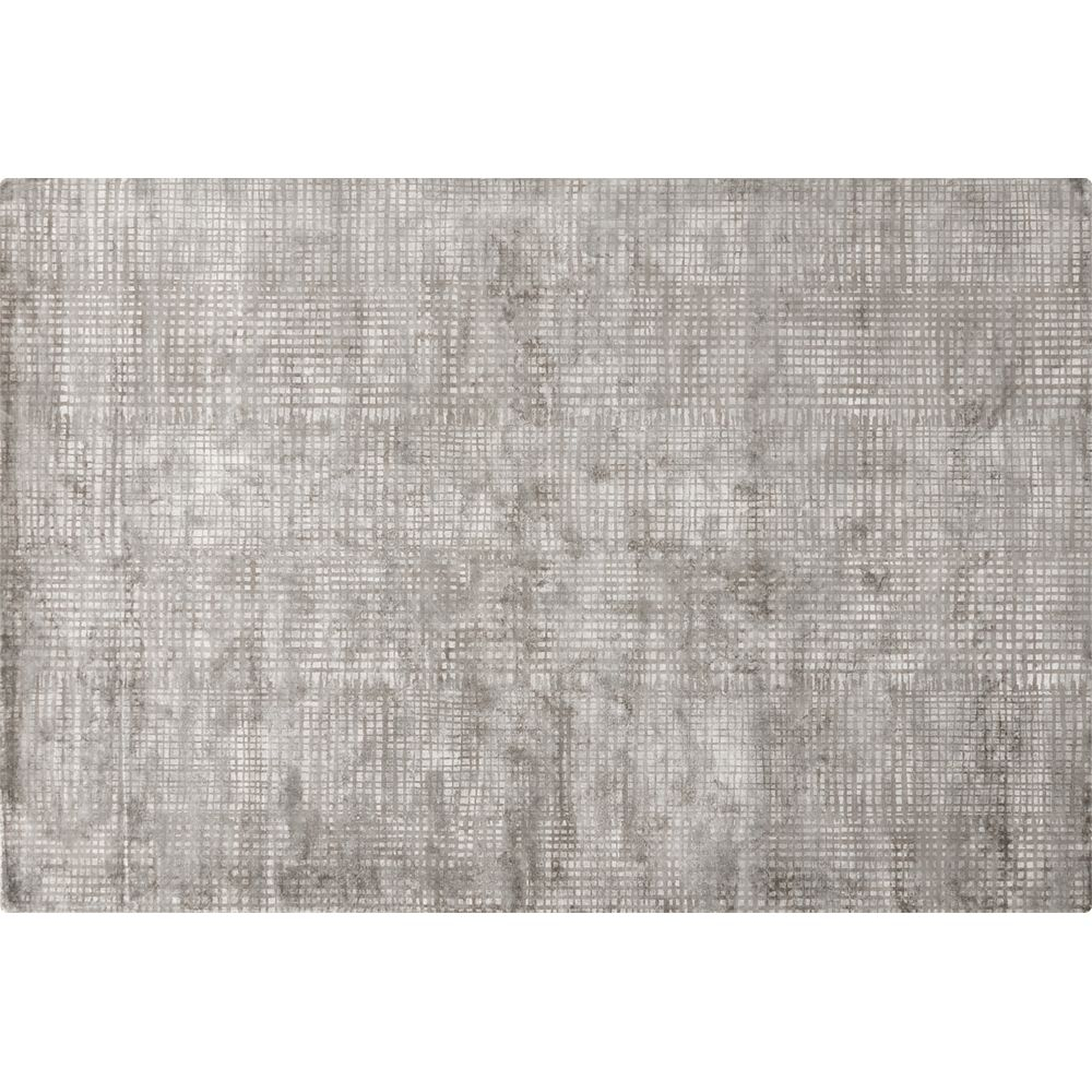 Queue Grey Modern Grid Rug 6'x9' - CB2