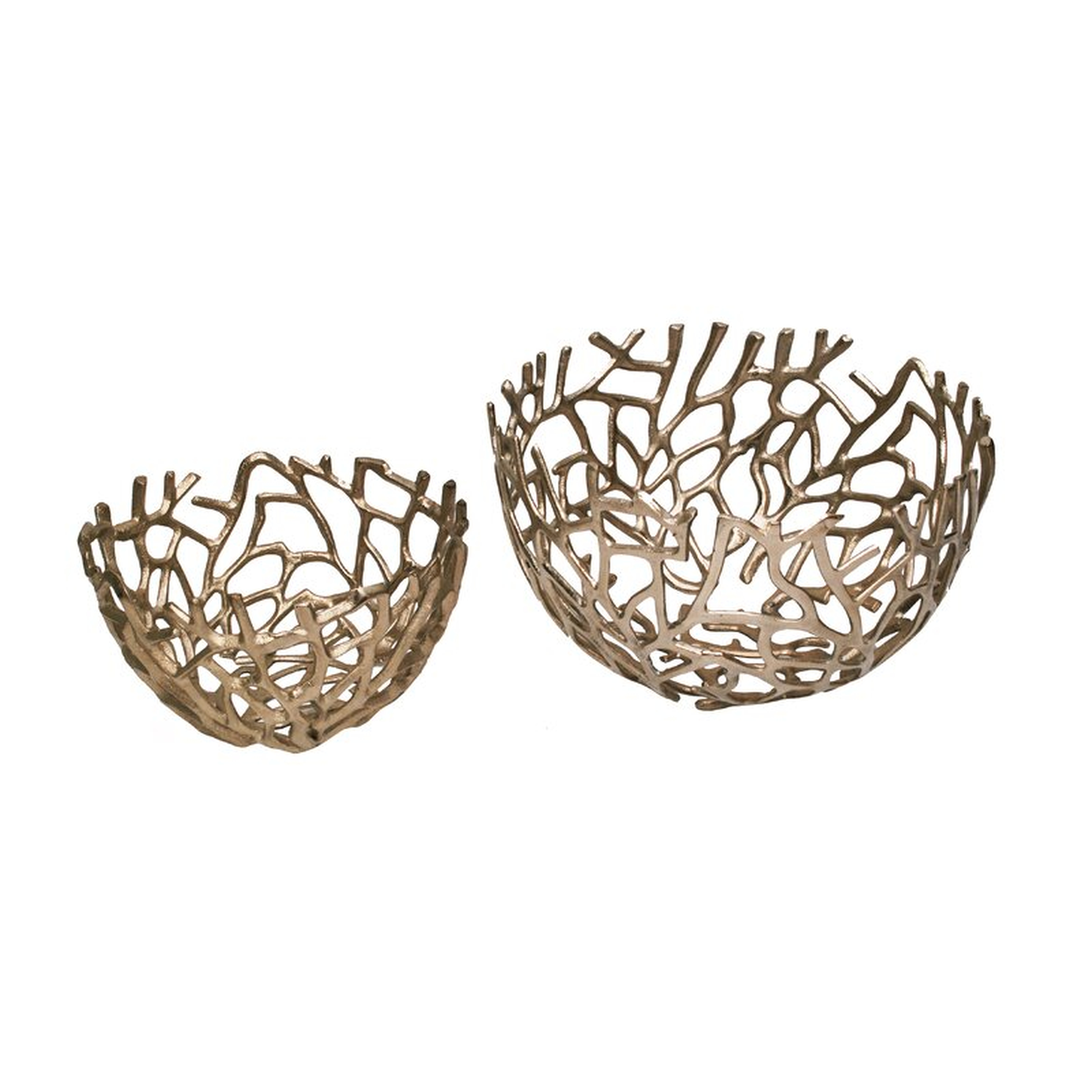 Nest 2 Piece Decorative Bowl Set Finish: Silver - Perigold