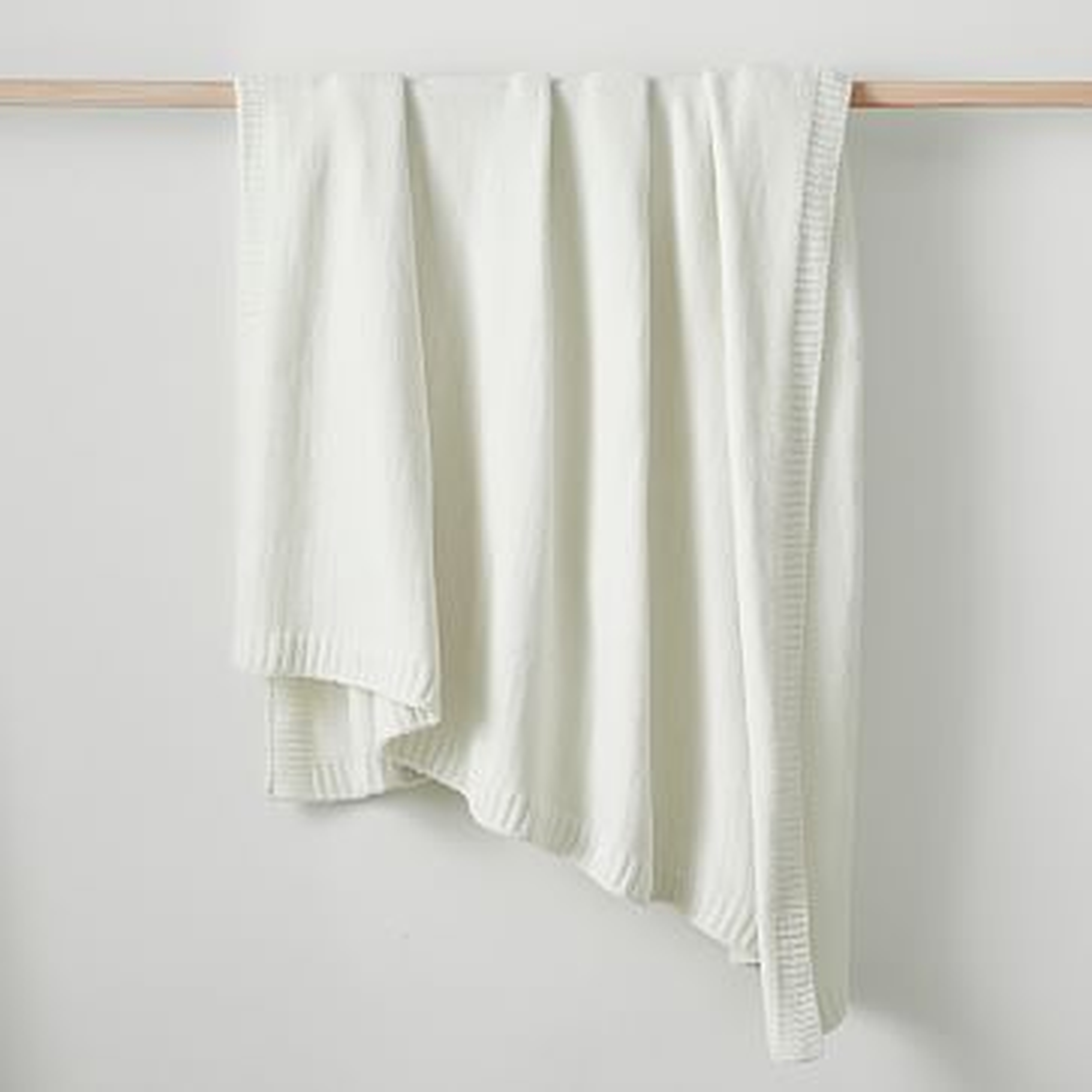 Luxe Chenille Throw, White - West Elm