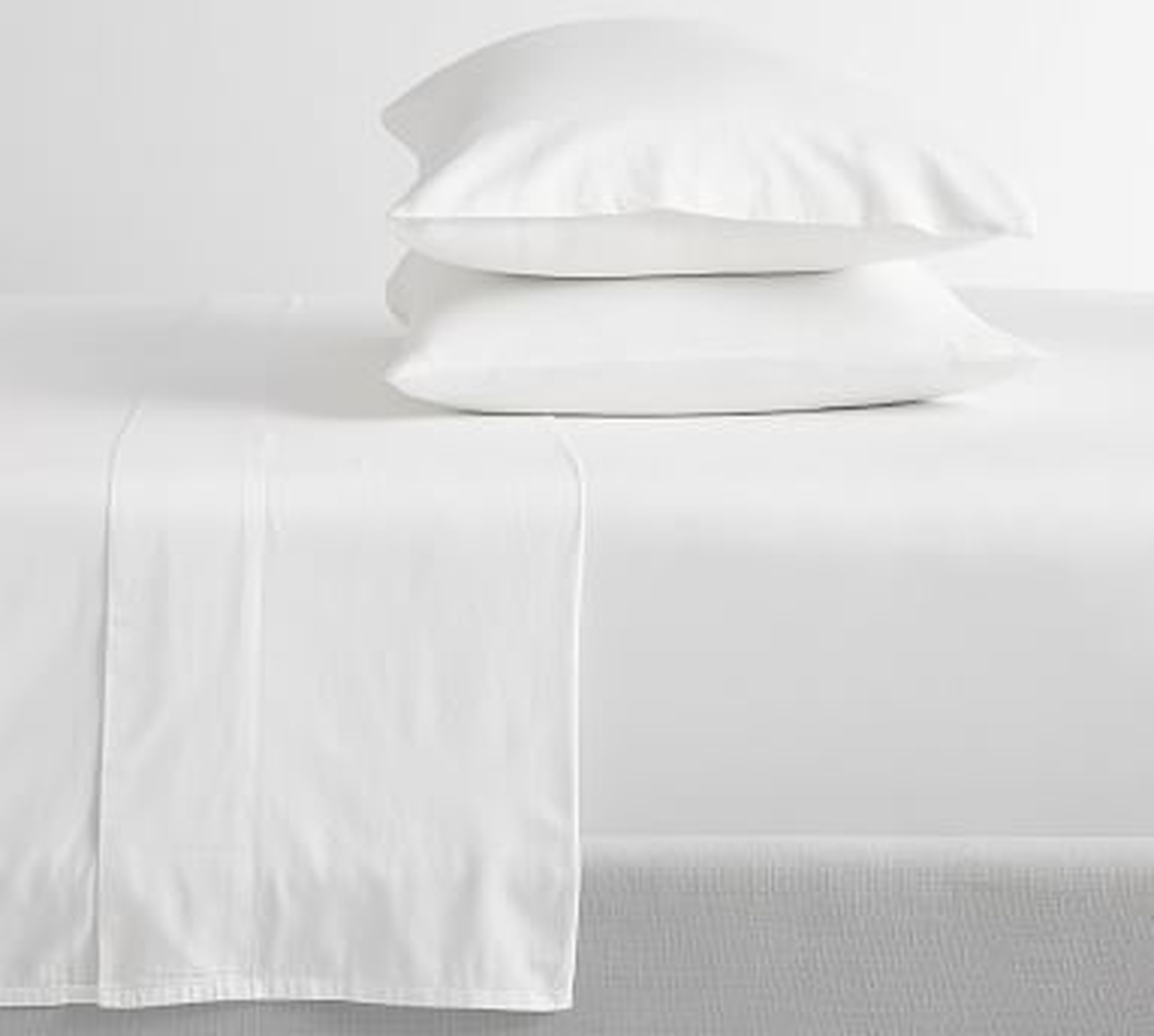 Washed Sateen Sheet Set, Queen, White - Pottery Barn