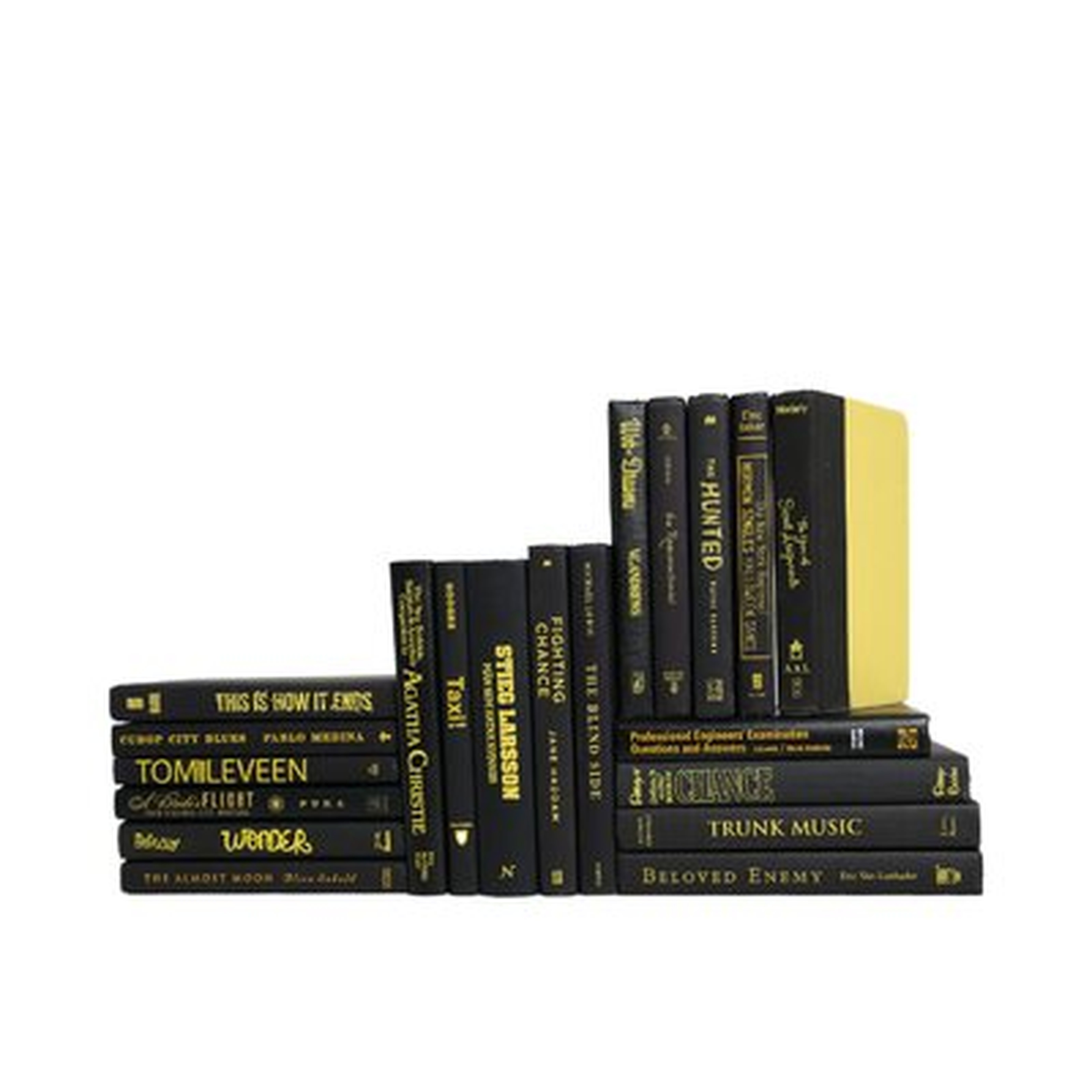 20 Piece Retro Black and Yellow Authentic Decorative Book Set - Wayfair