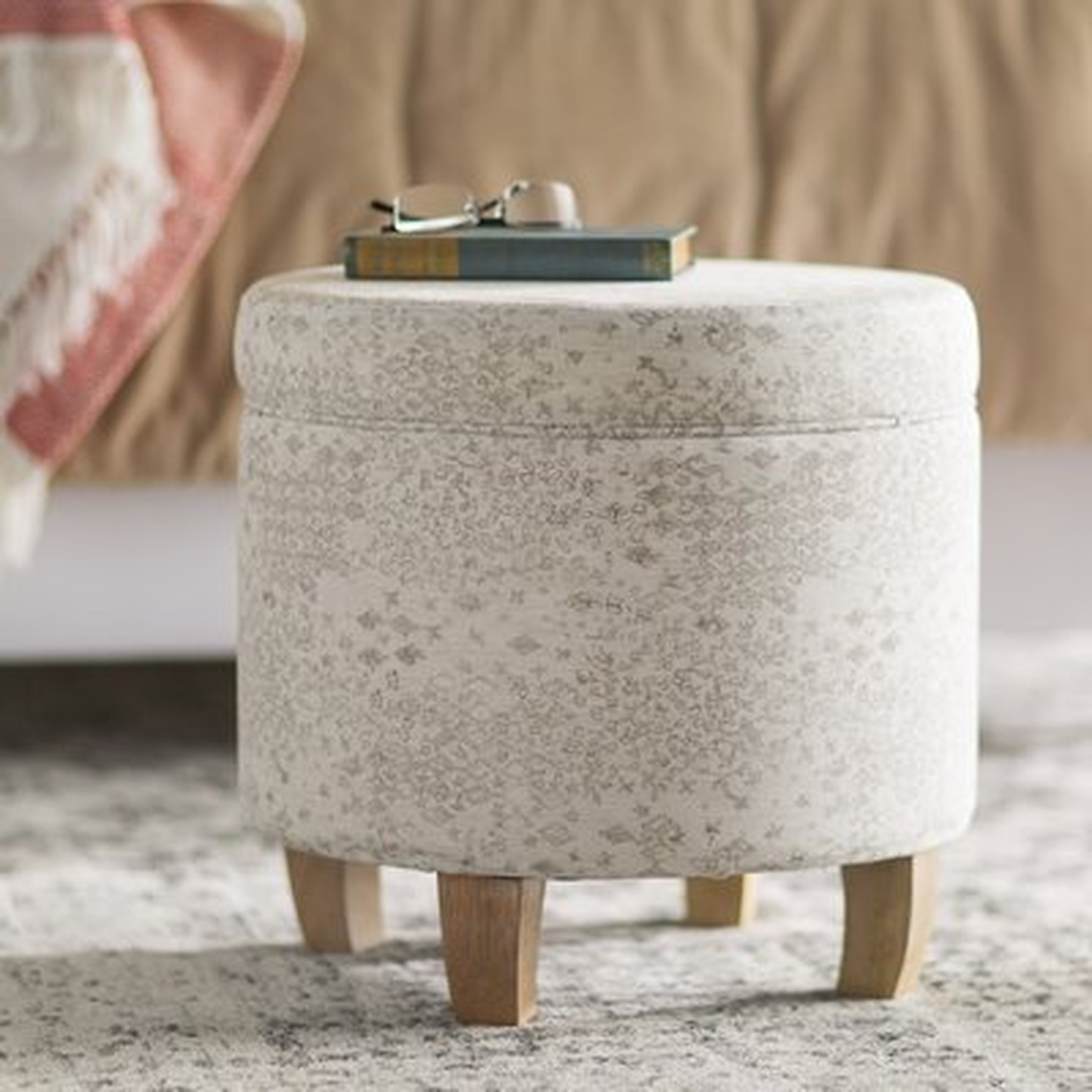 Mandana Mid 19" Round Geometic Storage Ottoman - Wayfair