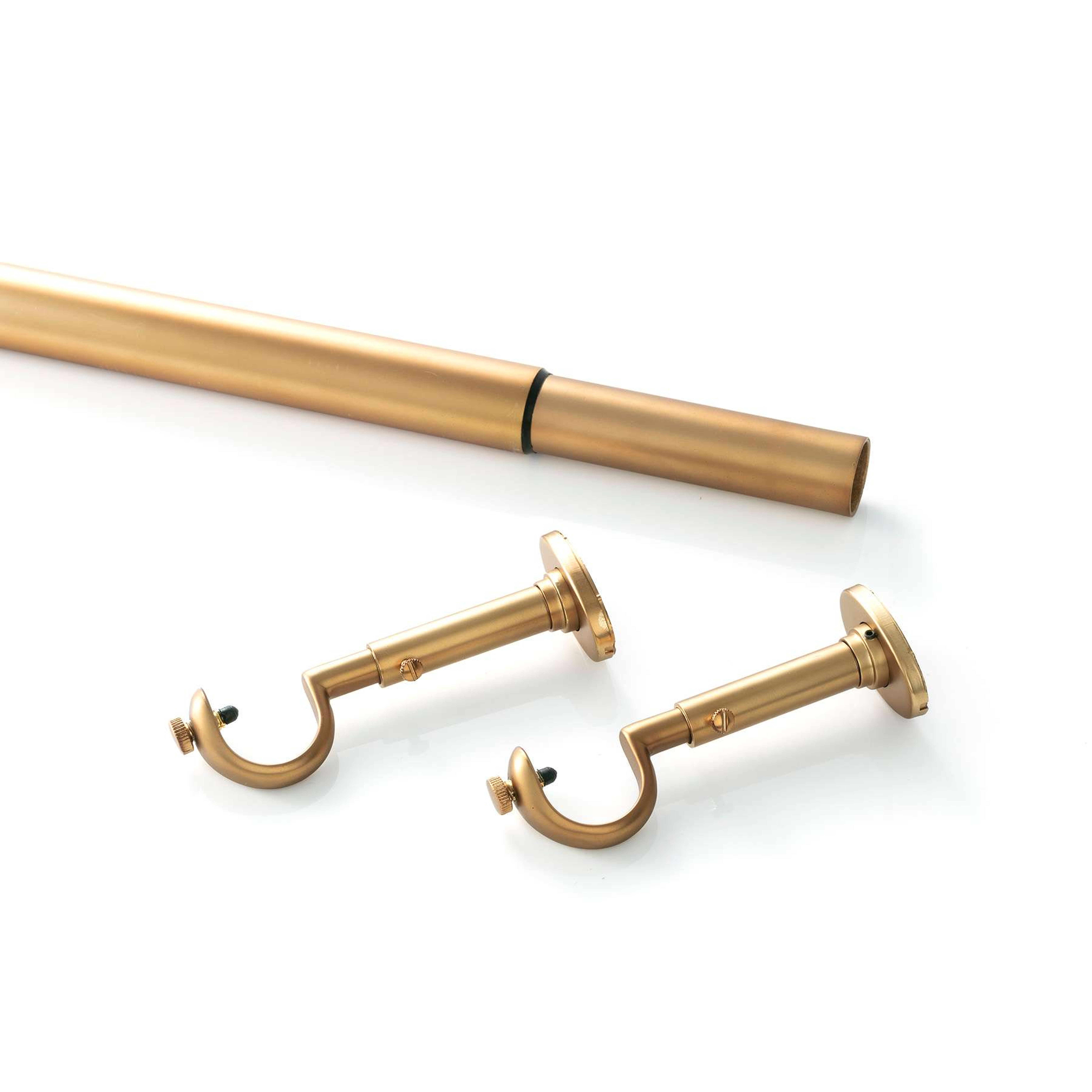 Stockbridge Satin Brass Curtain Rod - Dash and Albert