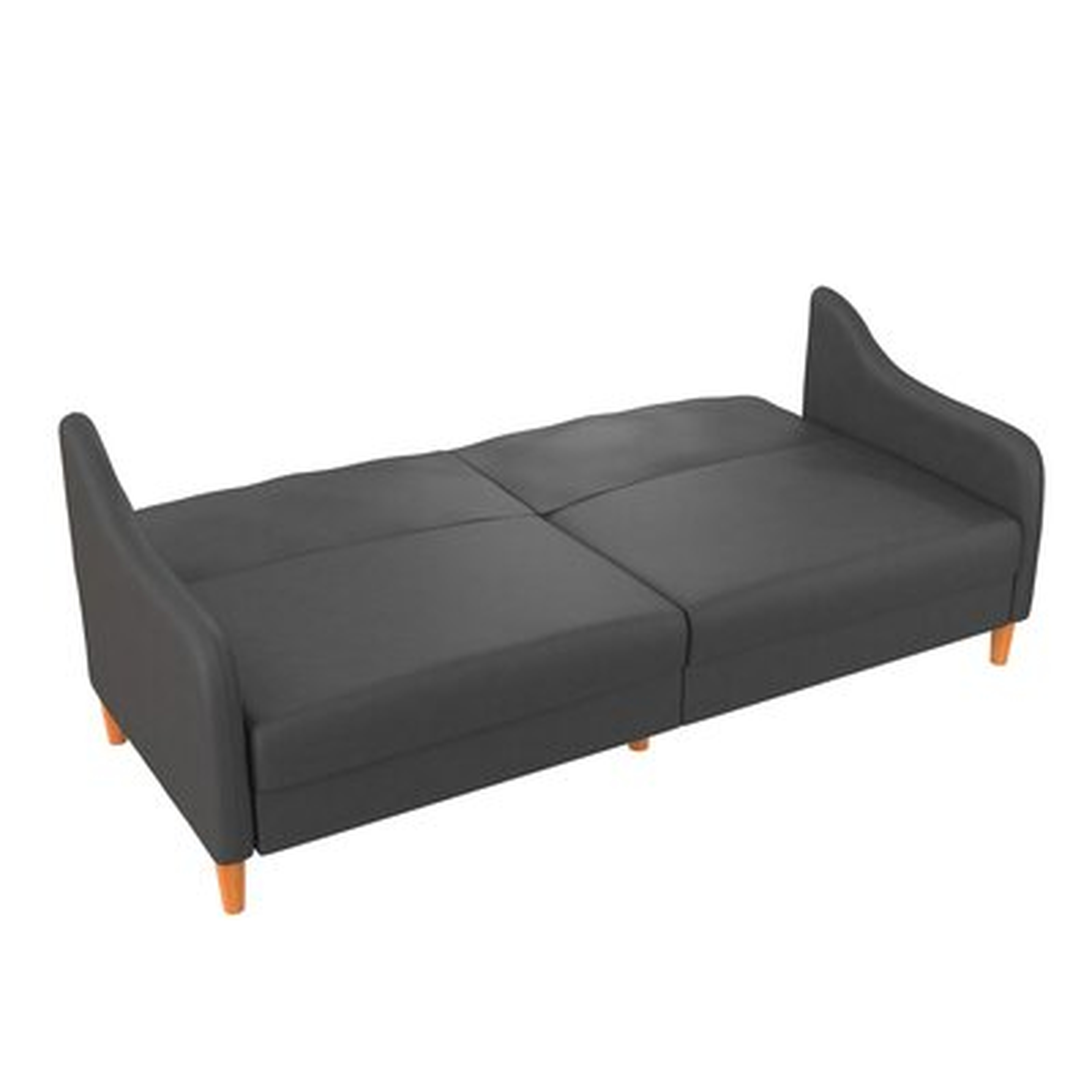 Adreanna 77" Faux Leather Round Arm Sleeper - Wayfair