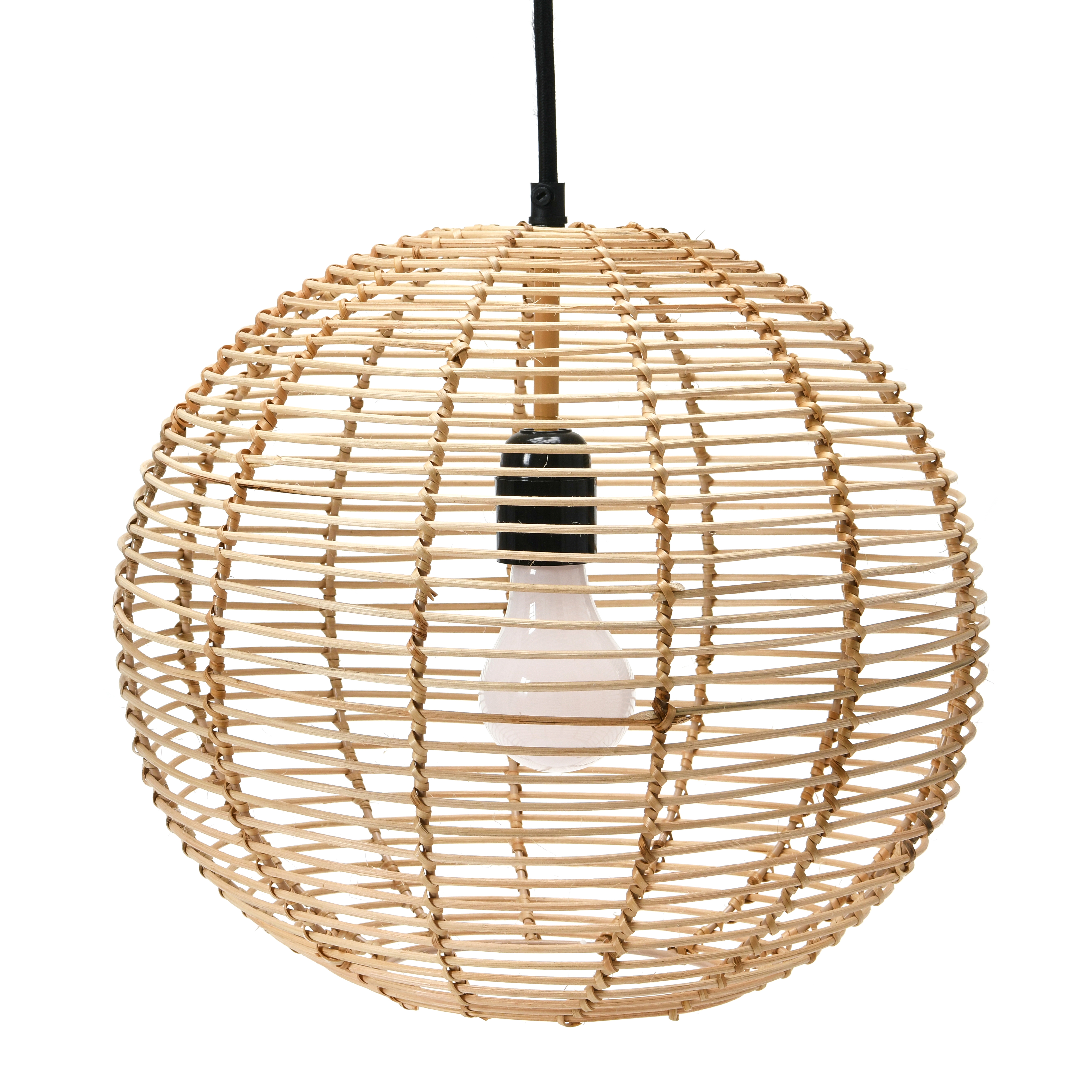 Modern Boho Handwoven Globe Rattan Pendant Light, Natural - Nomad Home