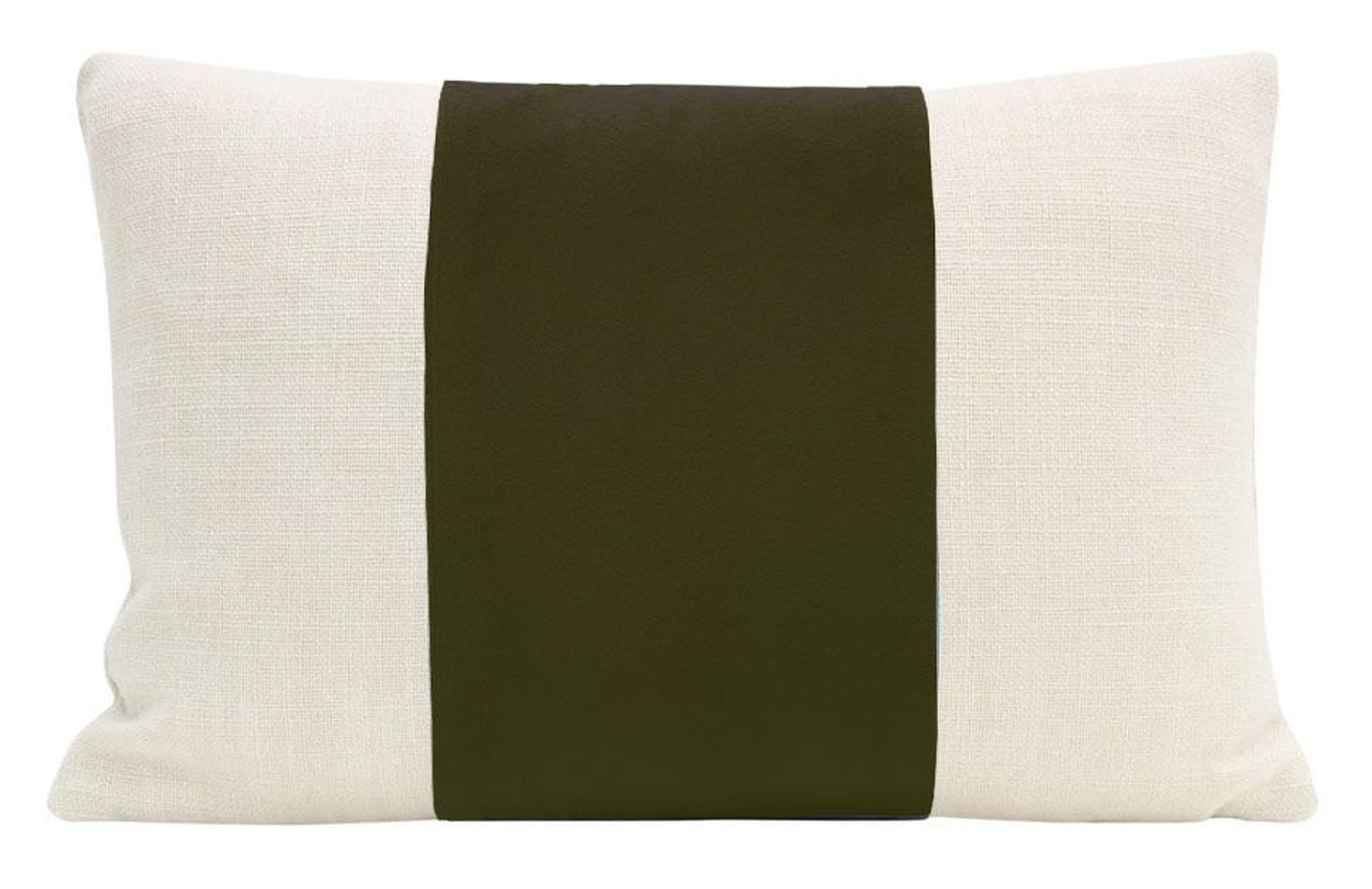 Classic Velvet Lumbar Pillow Cover, Olive, 18" x 12" - Little Design Company