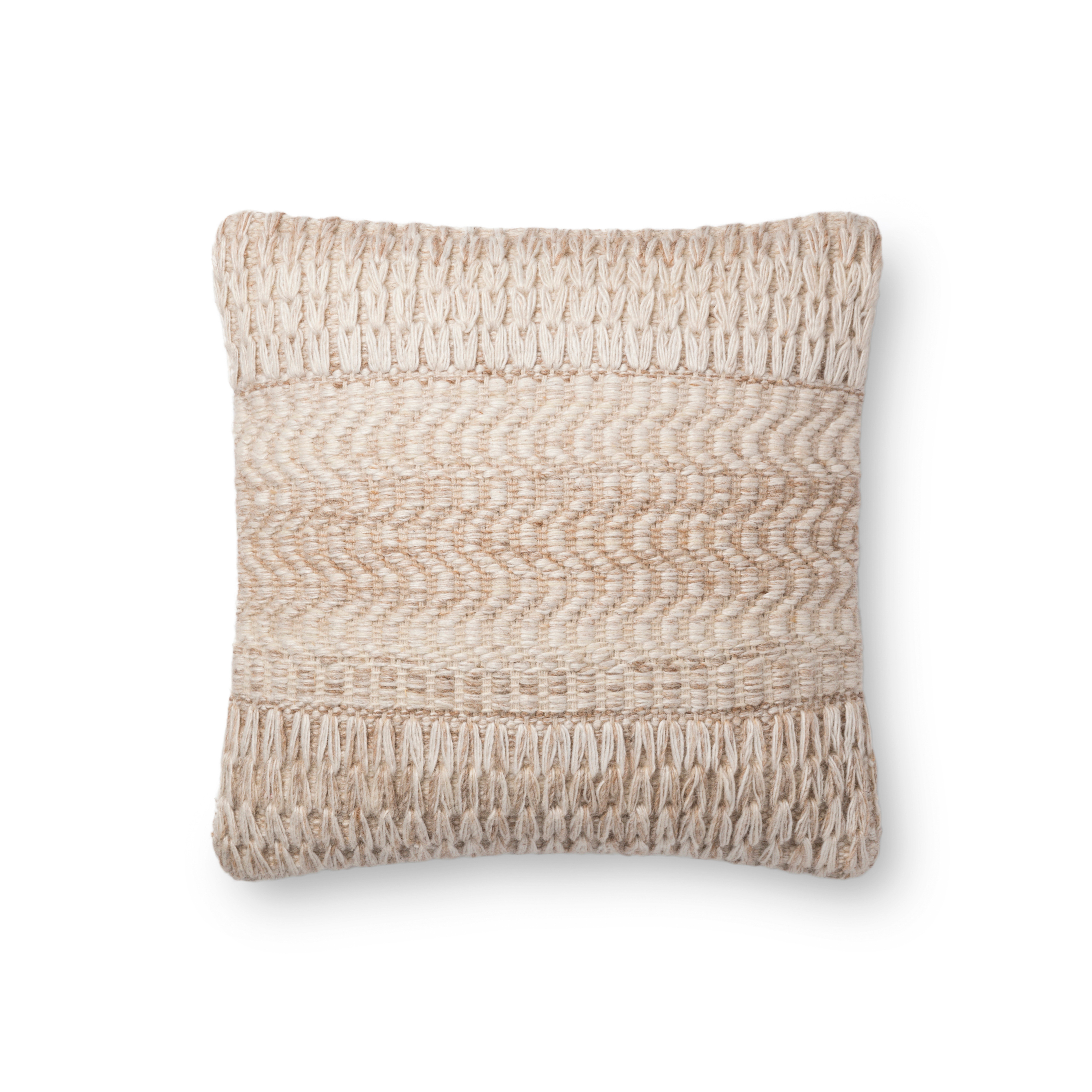 Loloi PILLOWS P0697 Sand 18" x 18" Cover Only - Loma Threads