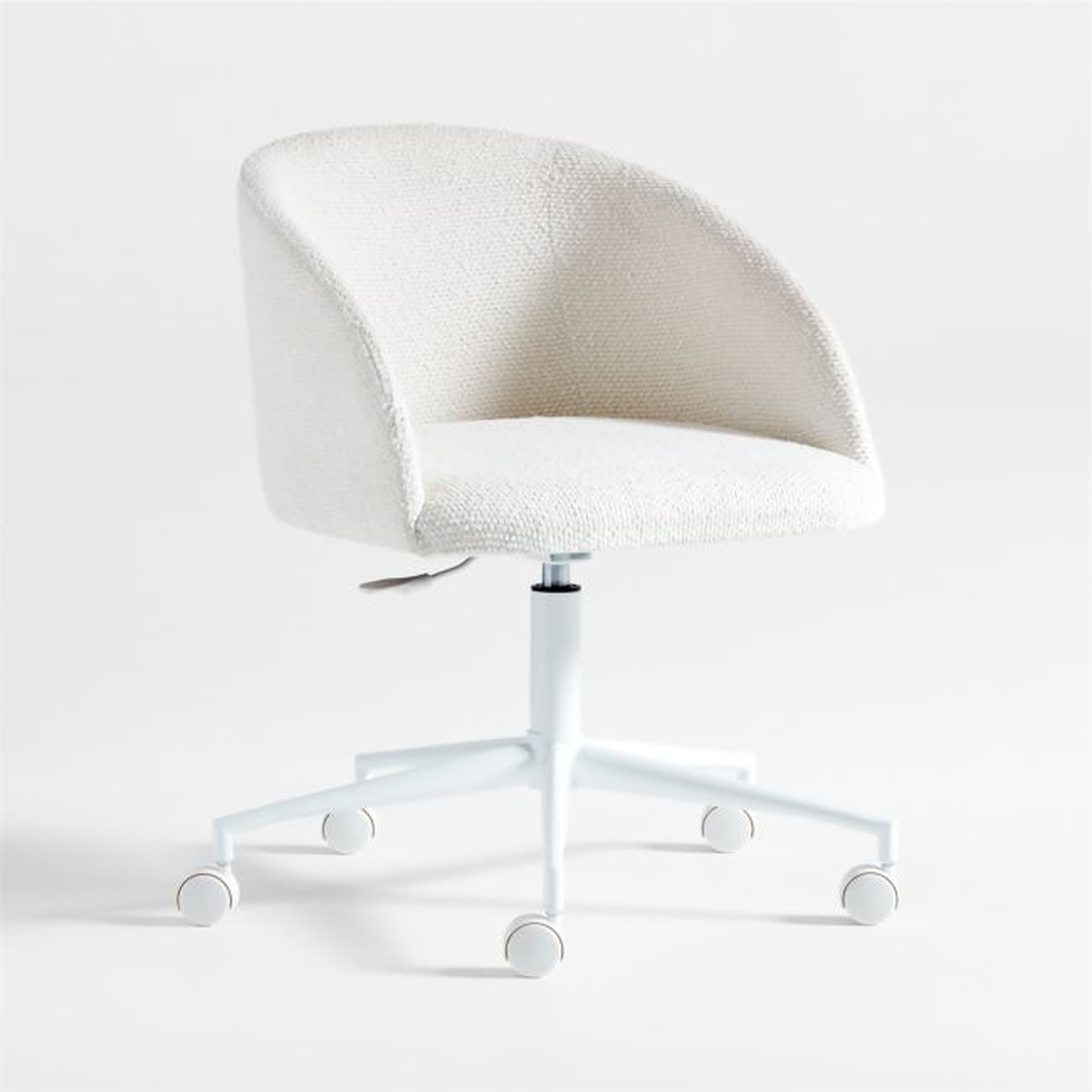 Finch Cream Boucle Kids Desk Chair with White Base - Crate & Kids