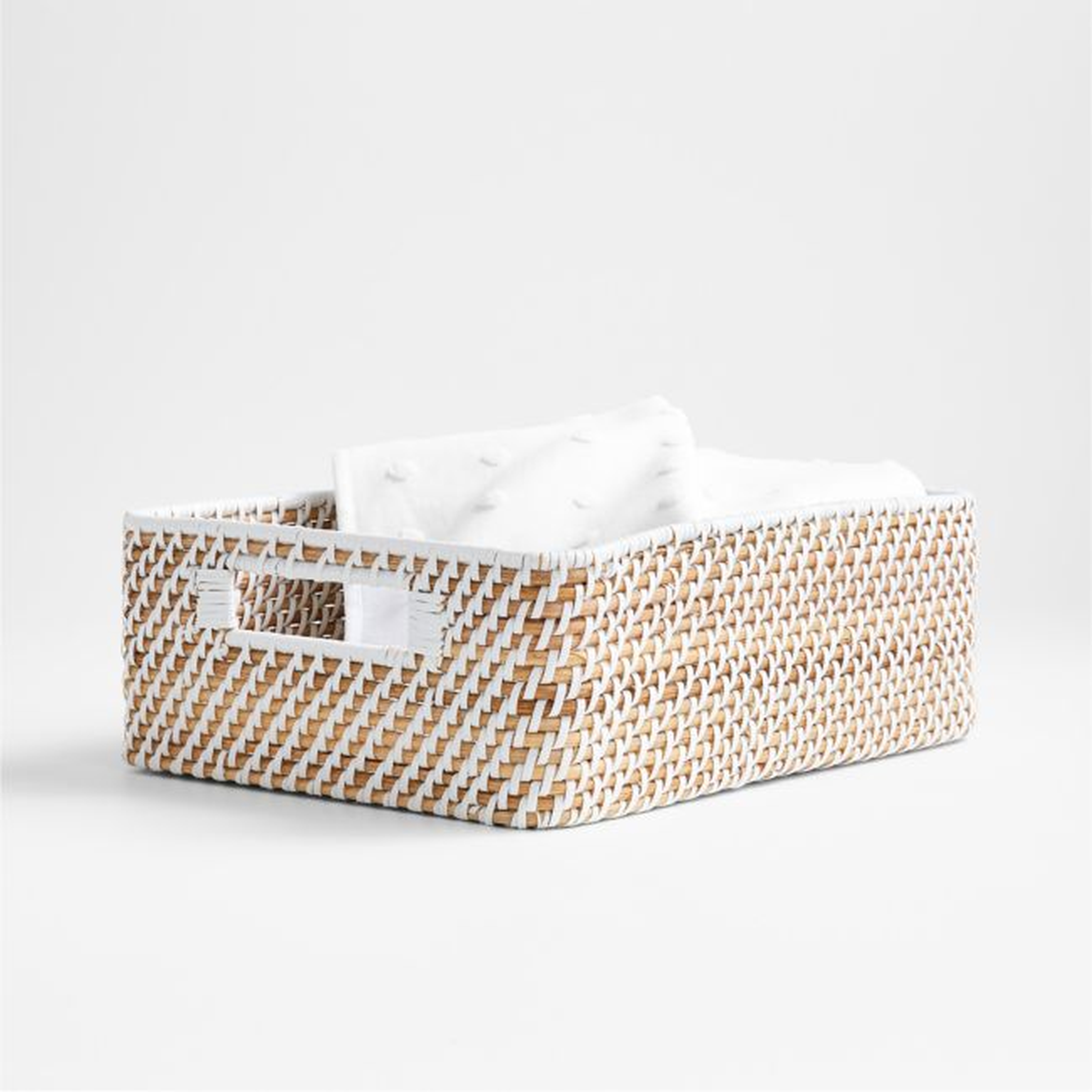 Sedona White Low Open Tote - Crate and Barrel