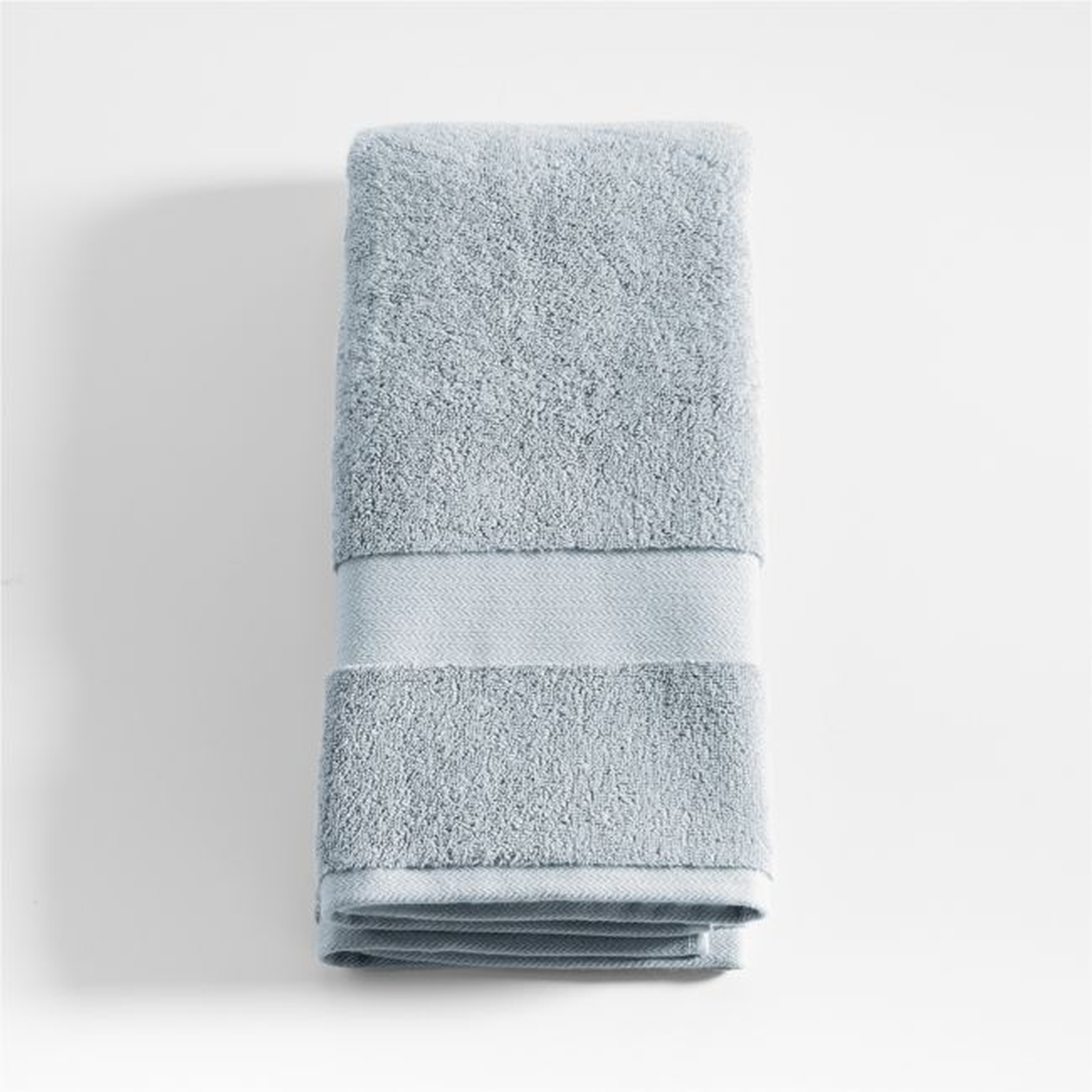 Organic Turkish Cotton Mist Blue Hand Towel - Crate and Barrel