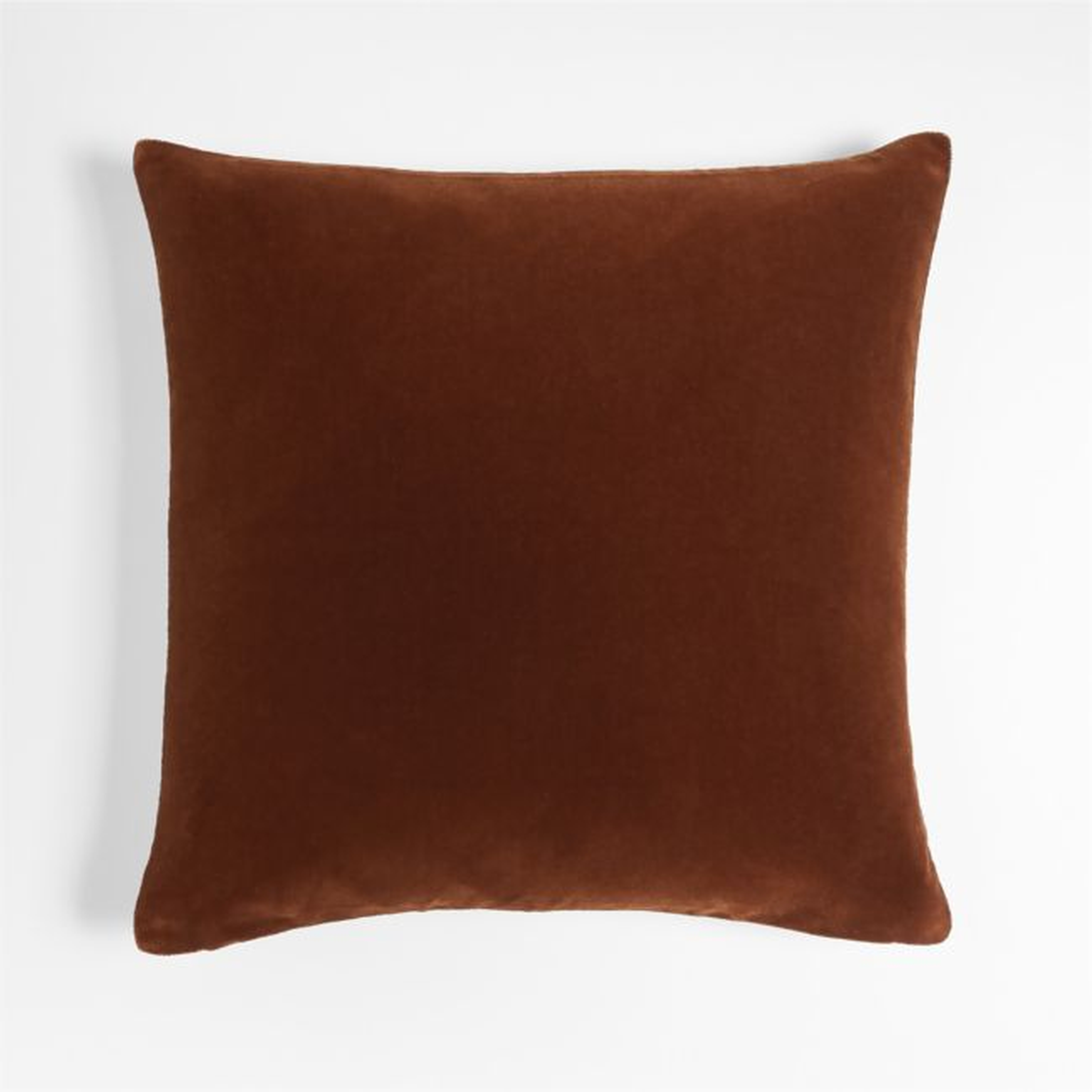 Almond Brown 20'' Faux Mohair Pillow Cover - Crate and Barrel