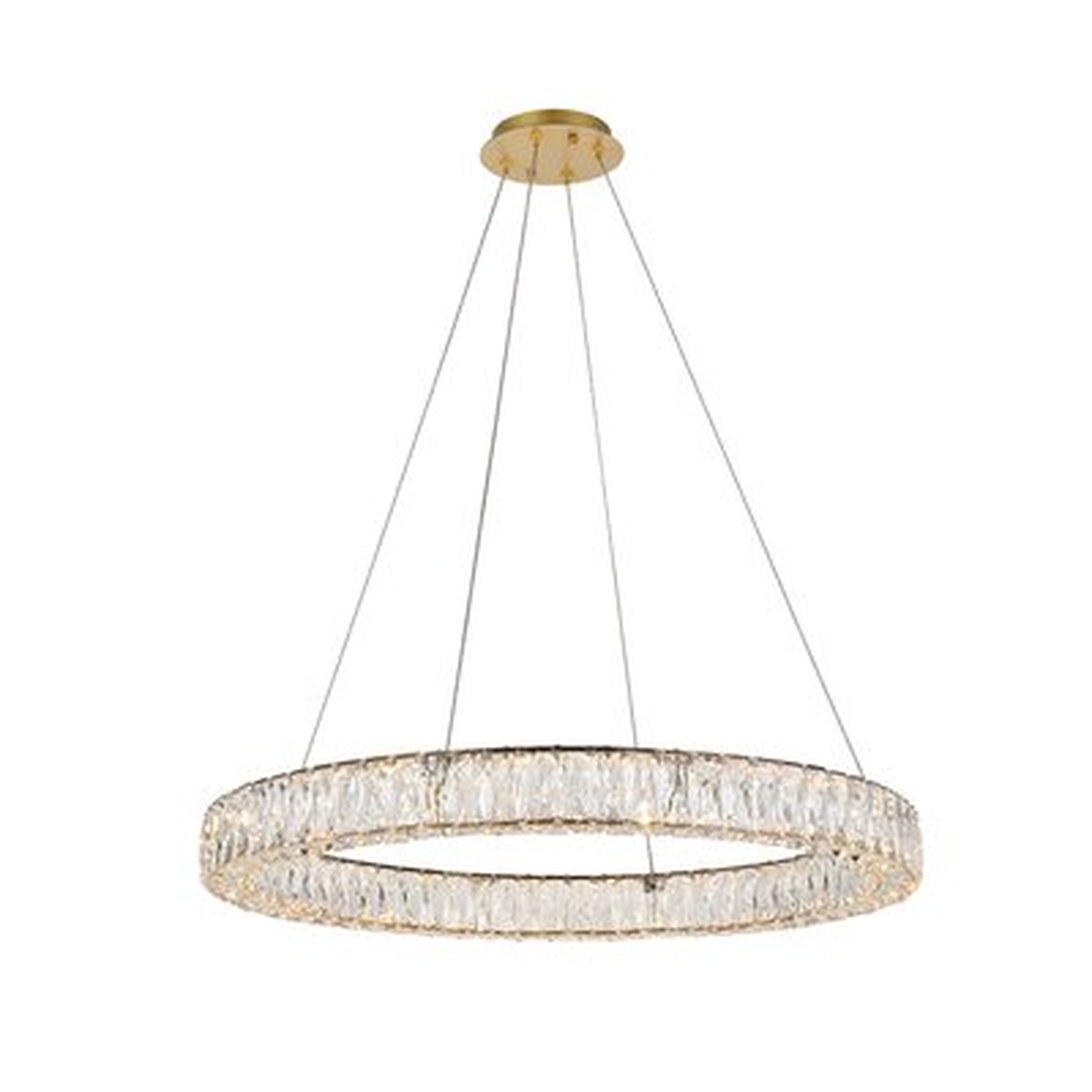 Hadleigh 9 - Light Unique Drum LED Chandelier with Crystal Accents - Wayfair