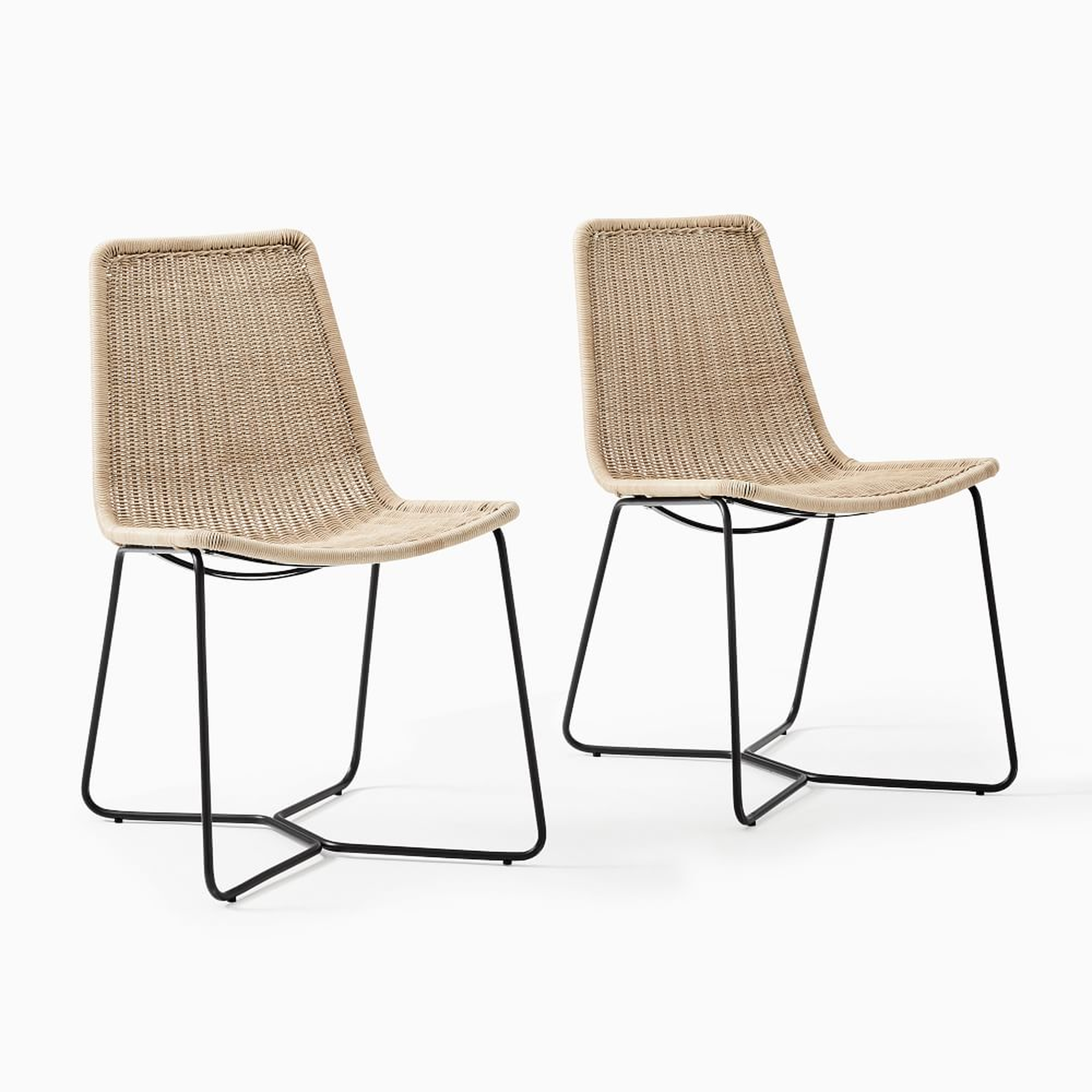 Slope Outdoor Dining Chair, S/2 Natural - West Elm