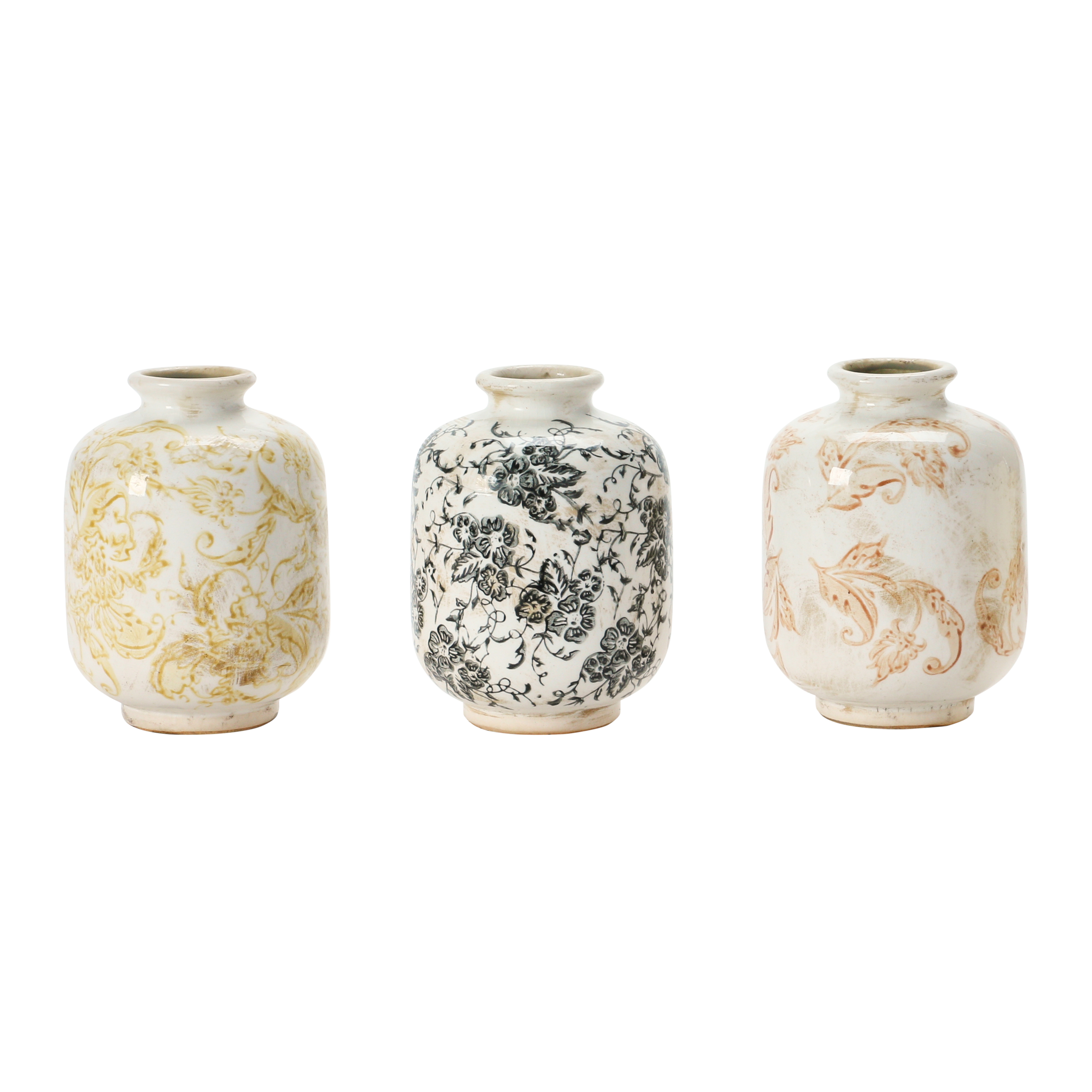 Set of 3, 5.75"H Terra Cotta Vase - Creative Co-Op