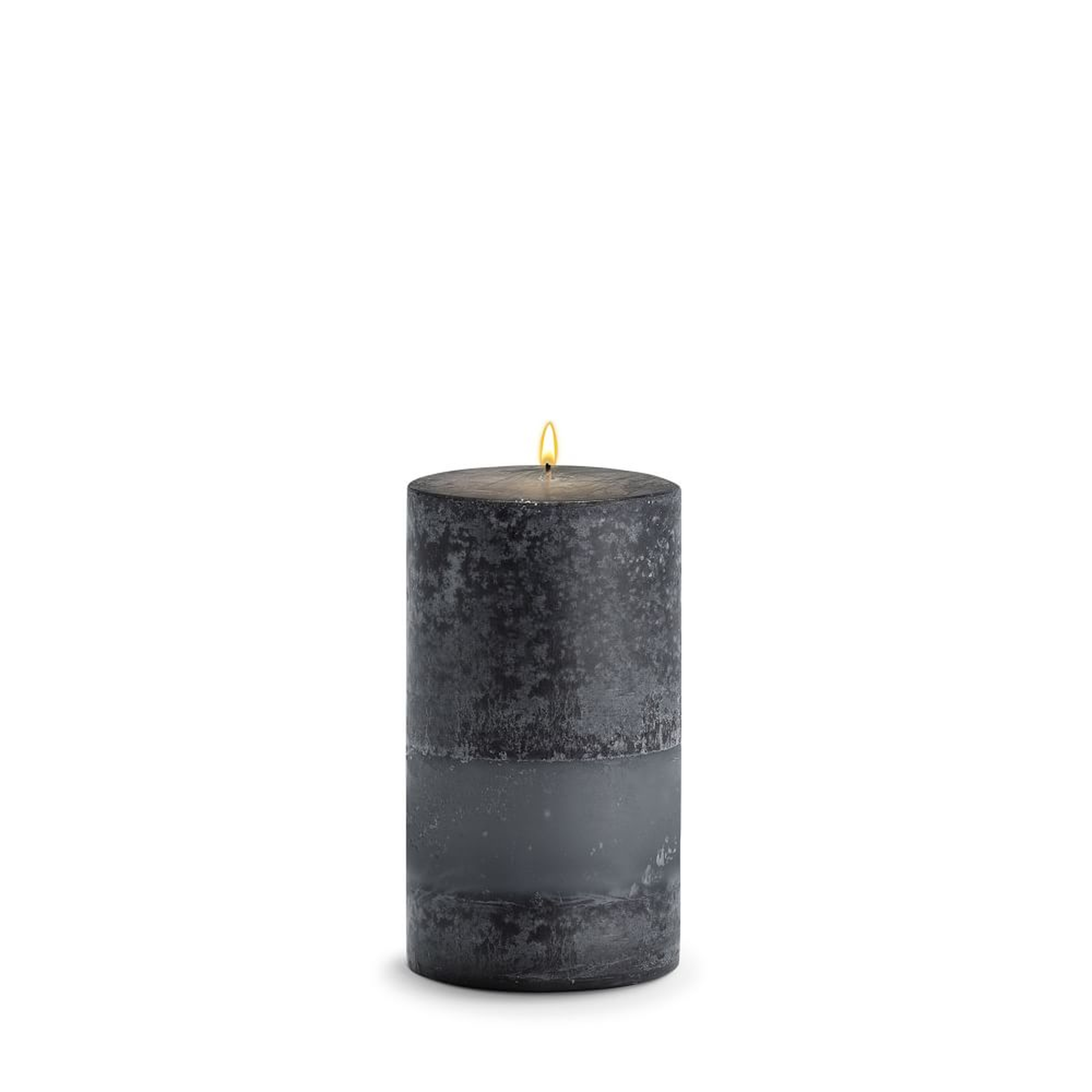 Pillar Candle, Wax, Black Bamboo, 4"x8" - West Elm