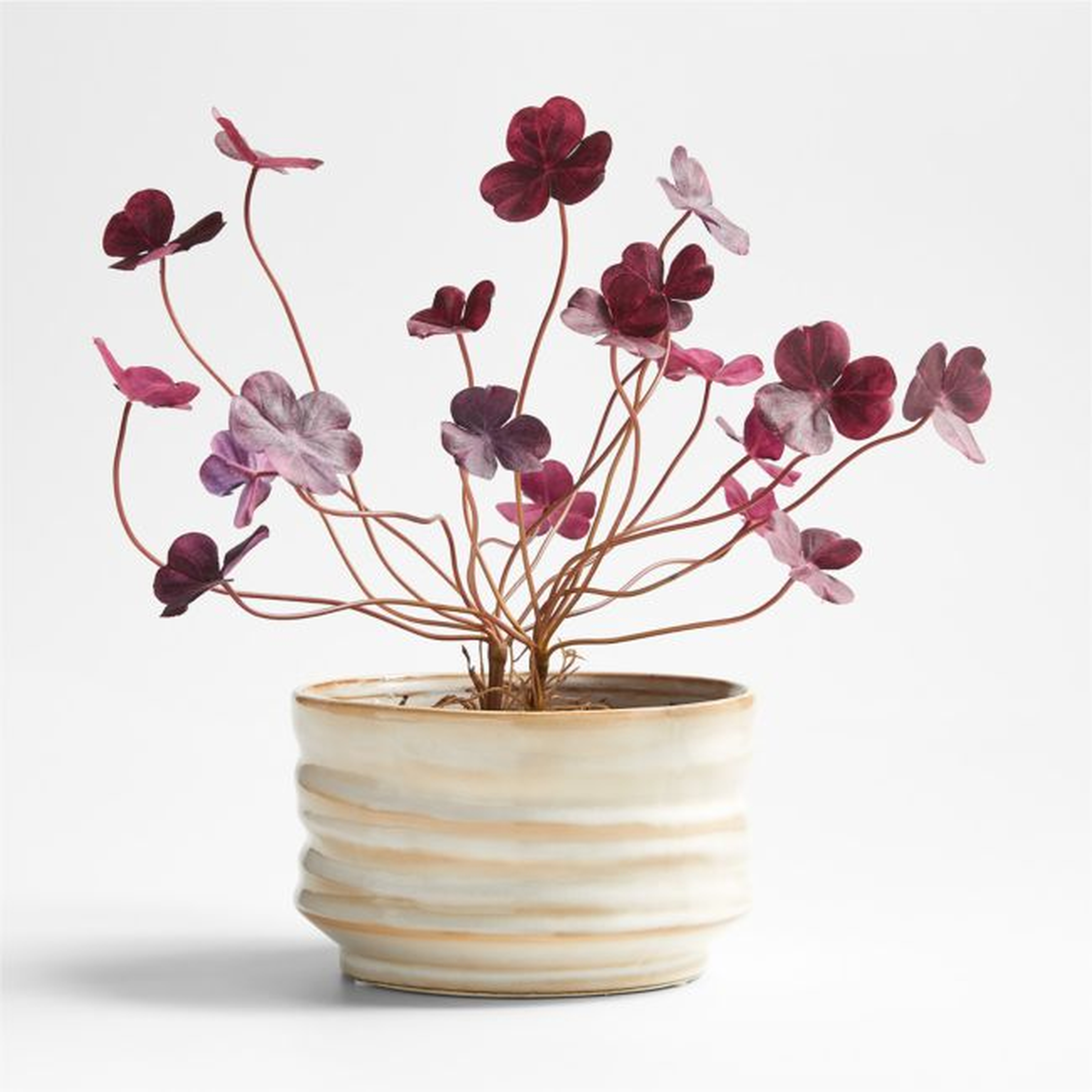 Potted Faux Red Clover 13.4" - Crate and Barrel
