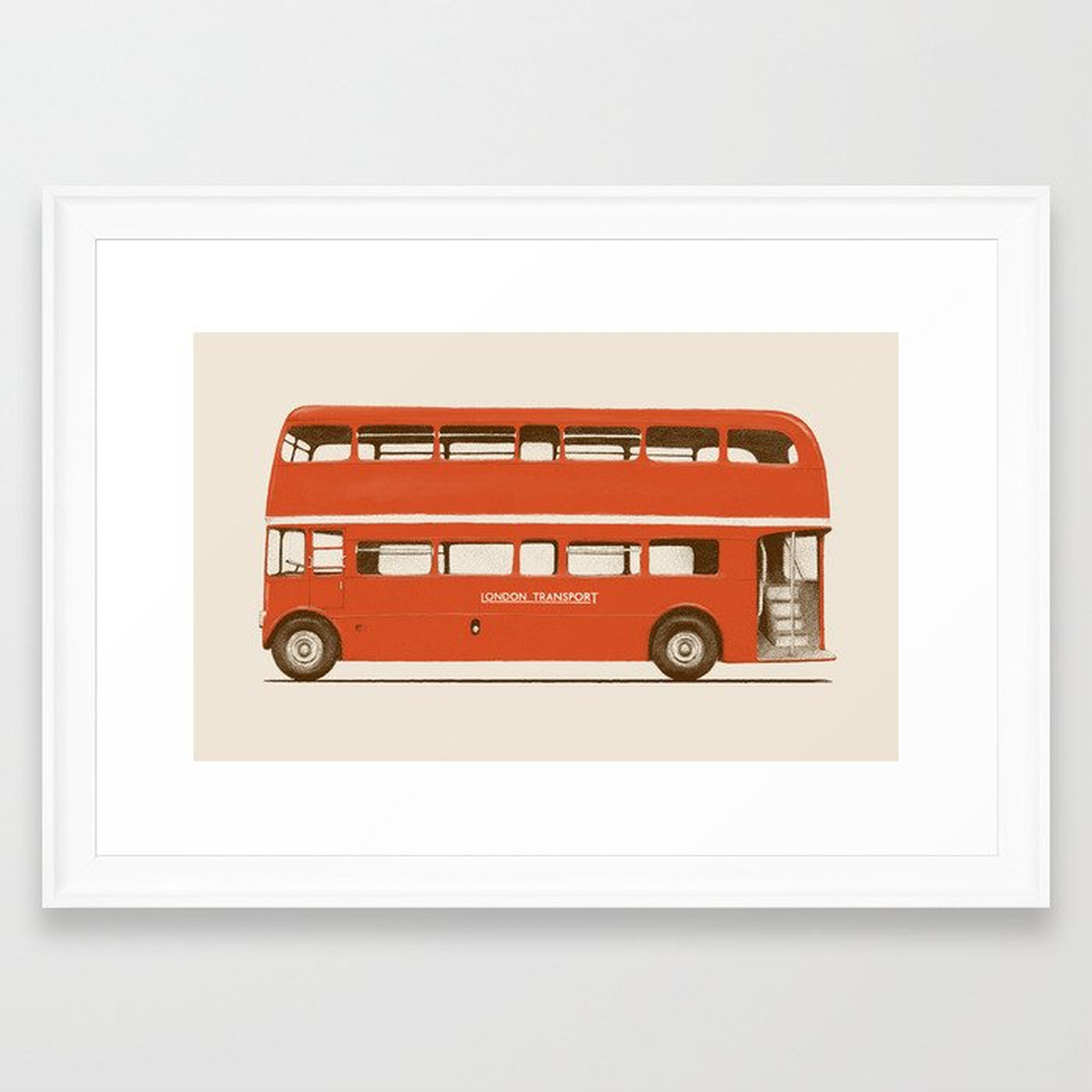 Double-decker London Bus Framed Art Print by Florent Bodart / Speakerine - Scoop White - SMALL-15x21 - Society6