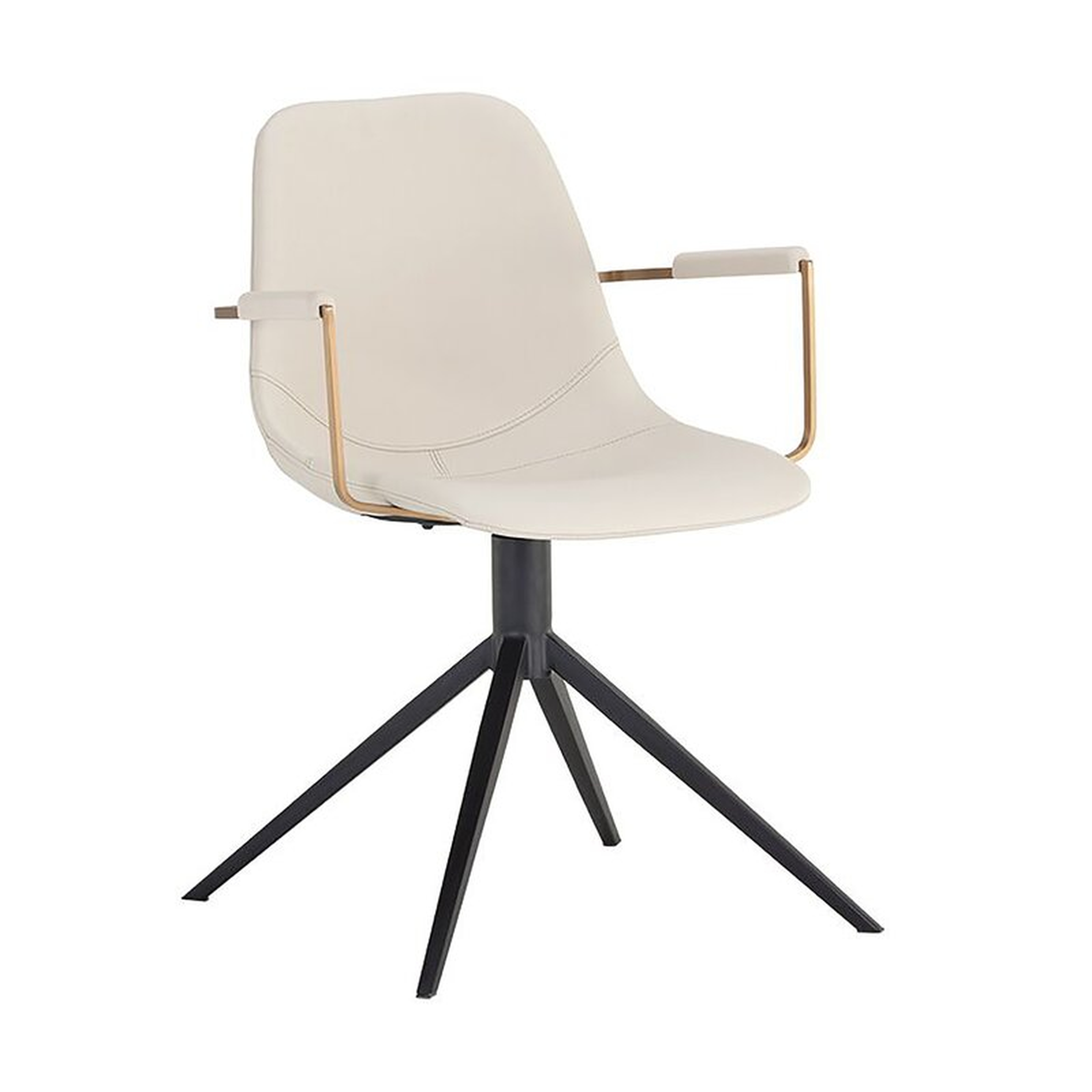 Cassius Swivel Chair - Abbington Black / Bravo Black Upholstery Color: Cream - Perigold
