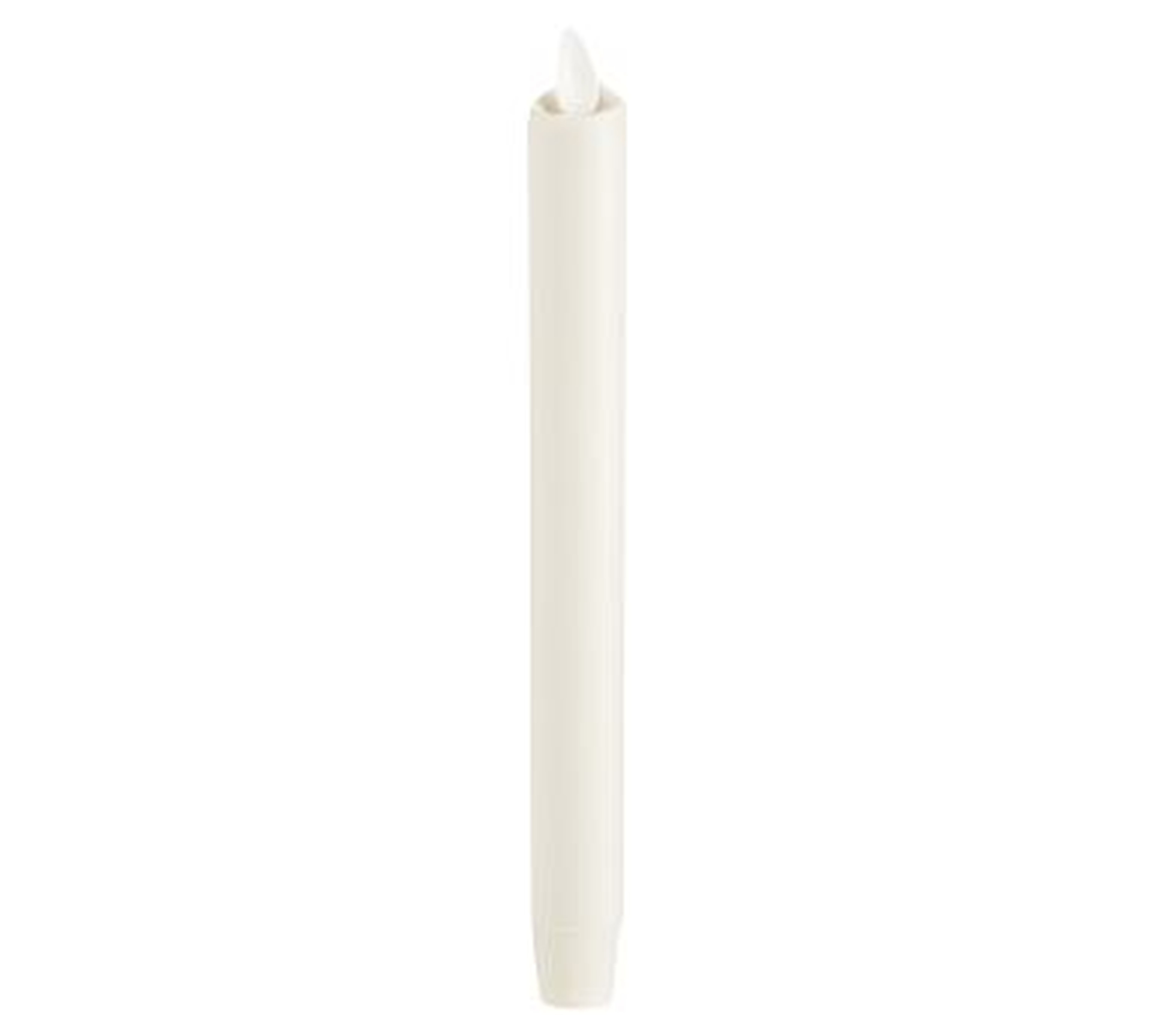 Premium Flickering Flameless Wax Taper Candle, Single, 8" - White - Pottery Barn
