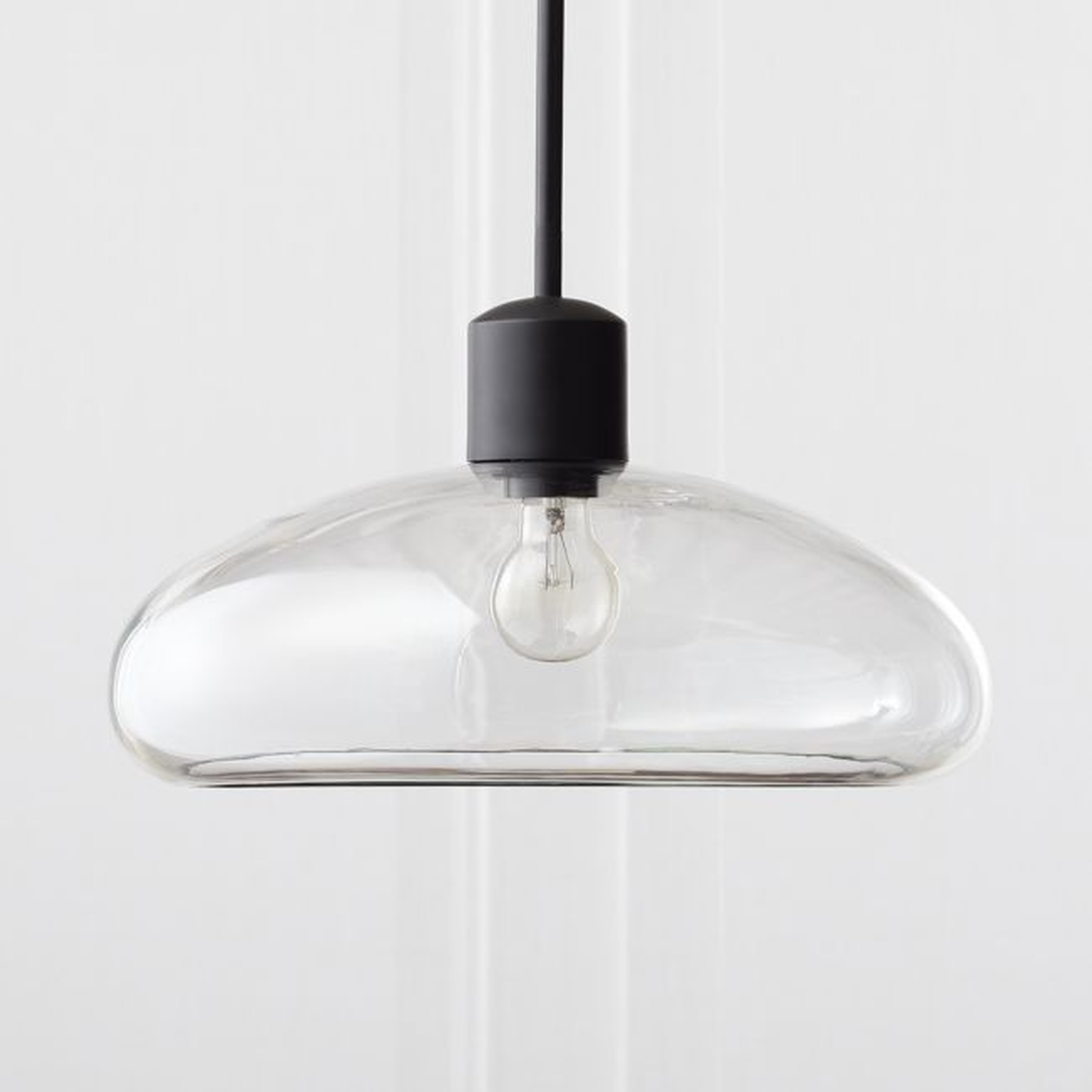 Iona Matte Black and Clear Glass Pendant Light - CB2