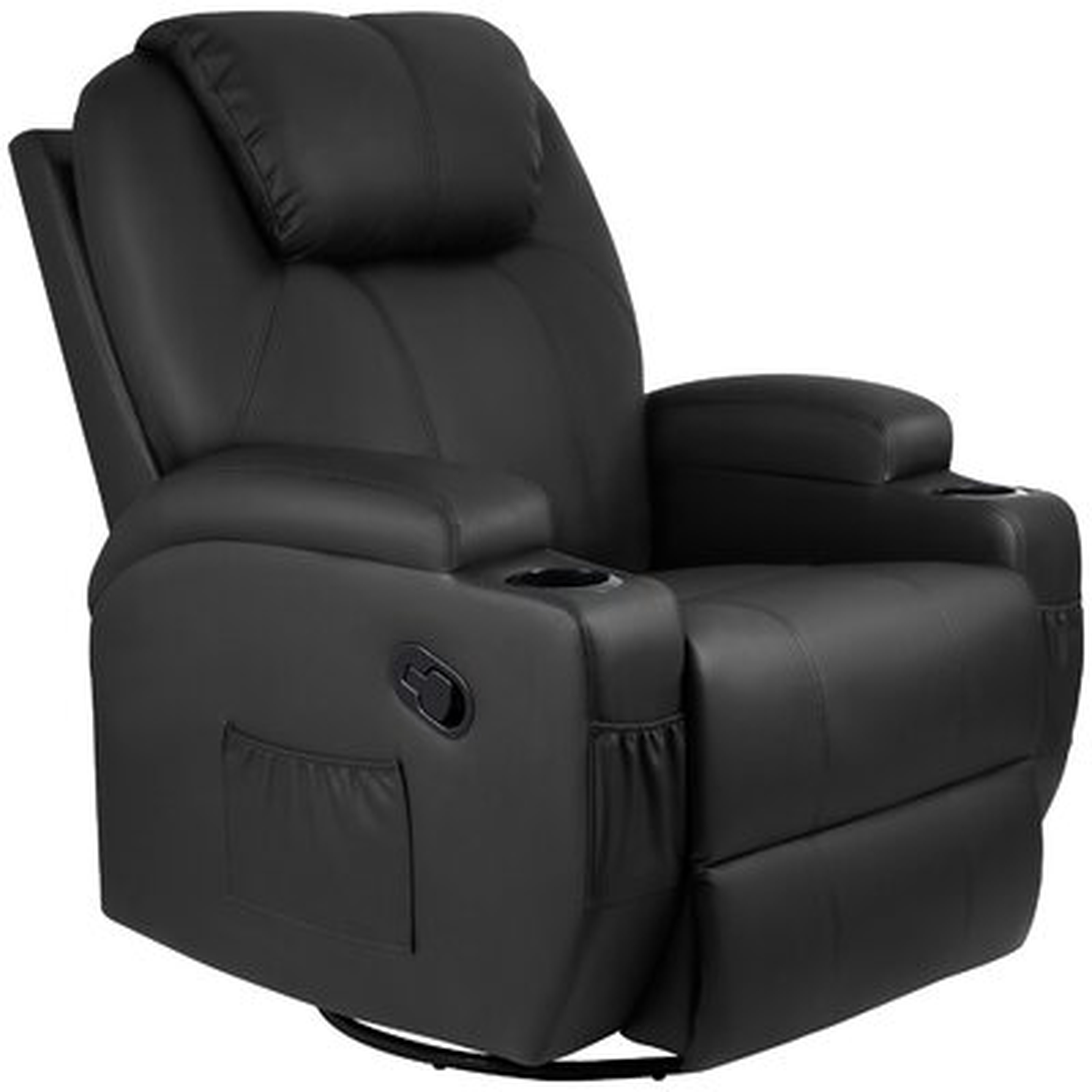Abbotts 32.5" Wide Faux Leather Manual Rocker Standard Recliner with Massager - Wayfair