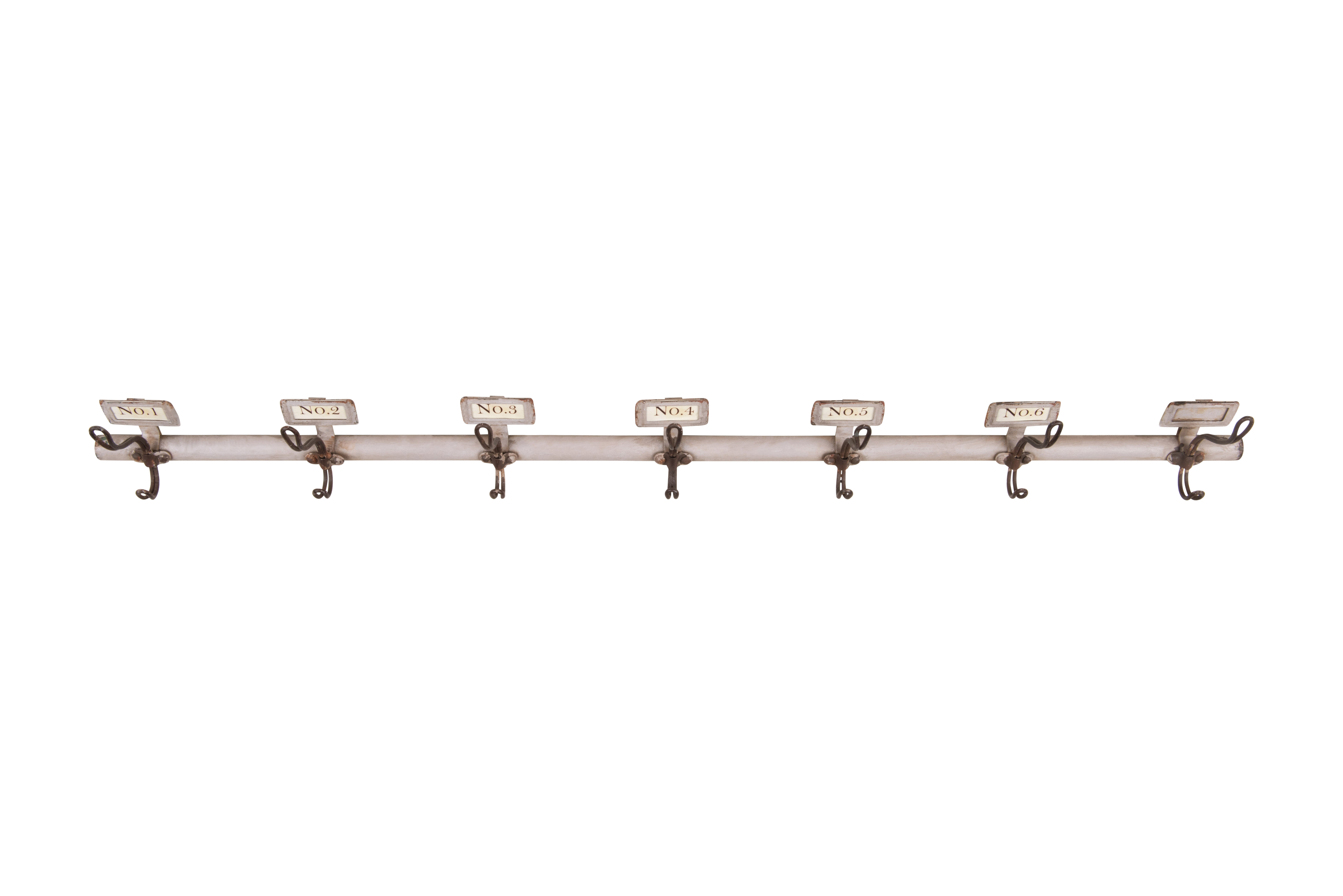 7 Numbered Wall Hooks on Rod - Creative Co-Op