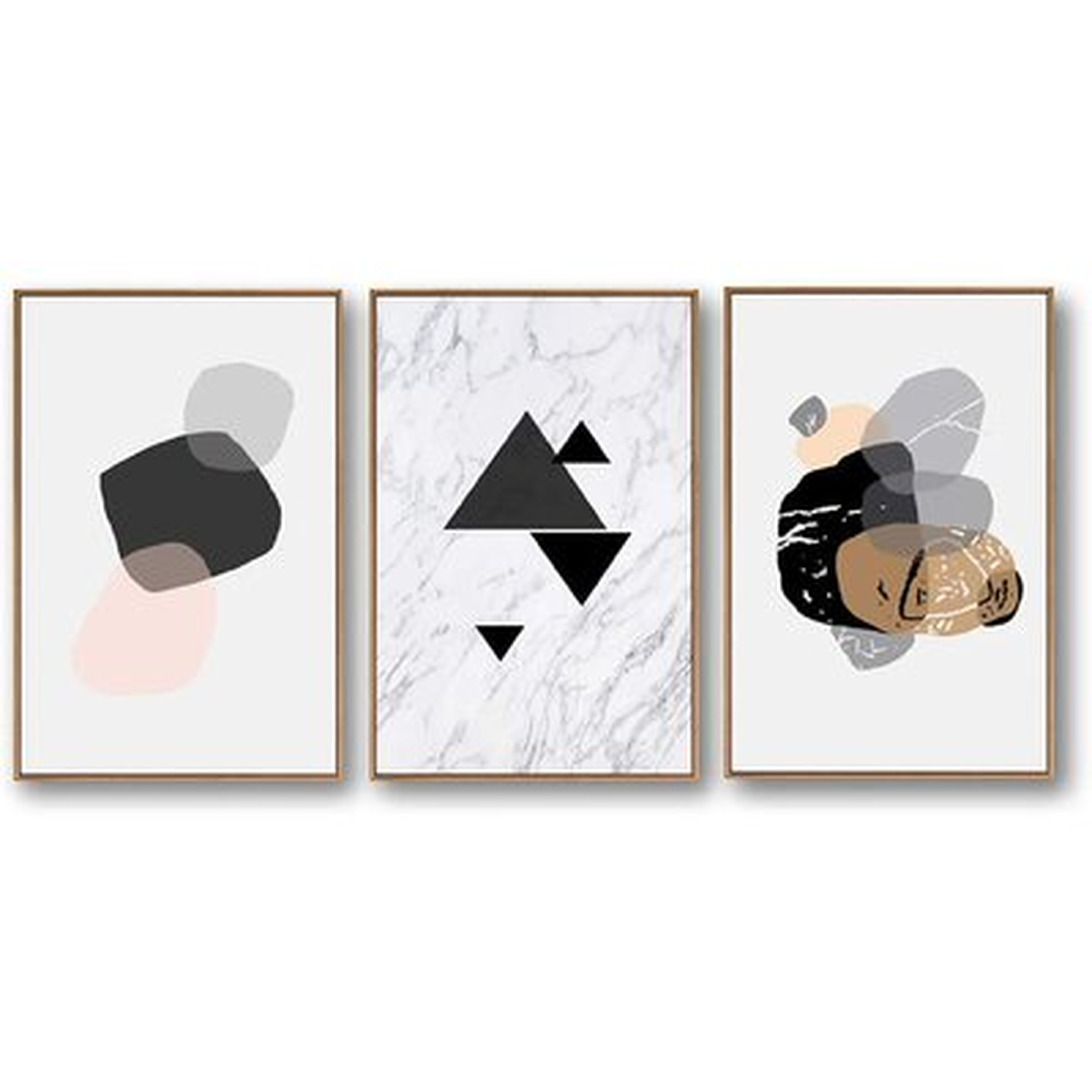 Signford 3 Piece Framed Canvas Home Artwork Decoration Abstract Color Block Canvas Wall Art For Living Room, Bedroom - Wayfair