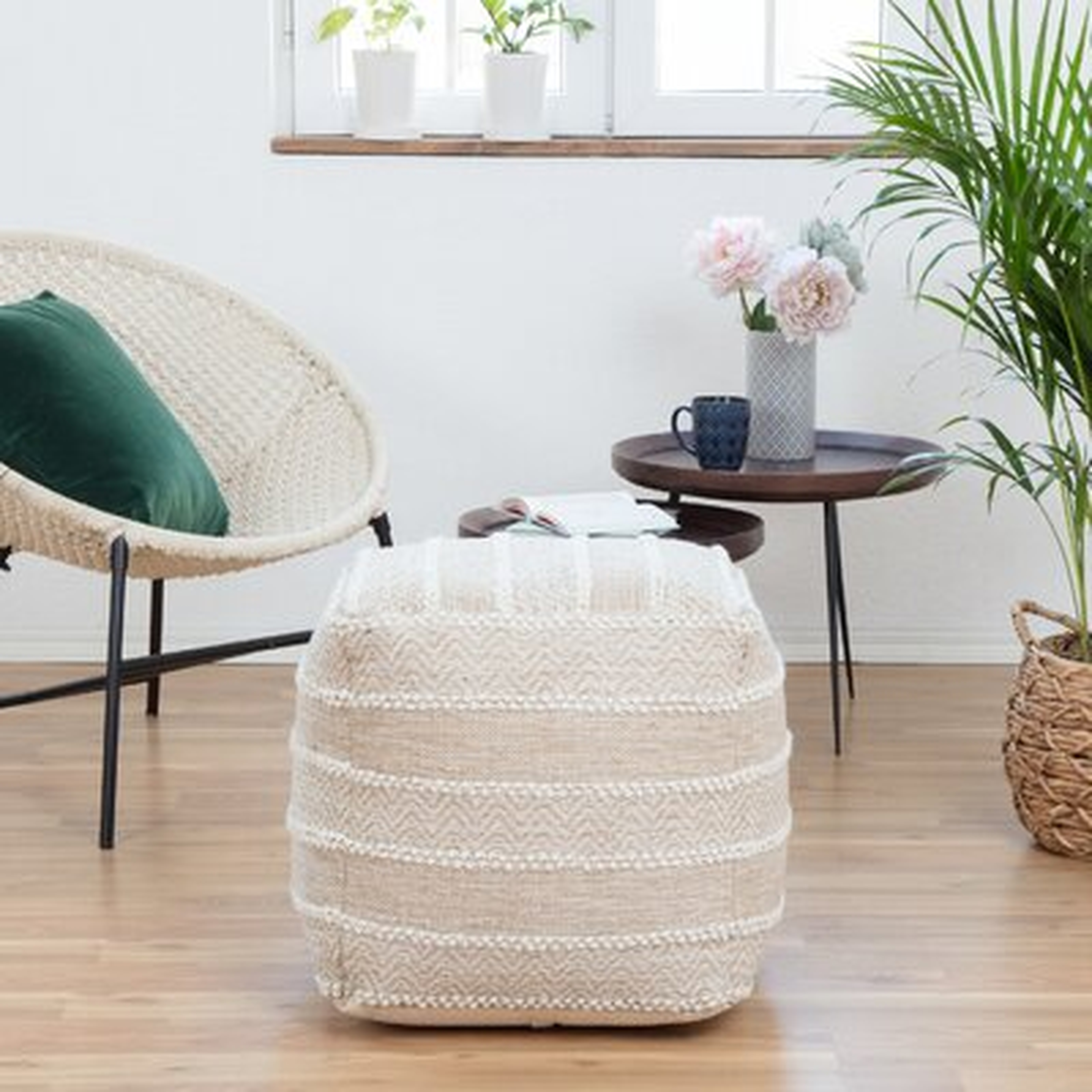 Ryne 20" Tufted Square Pouf Ottoman - Wayfair