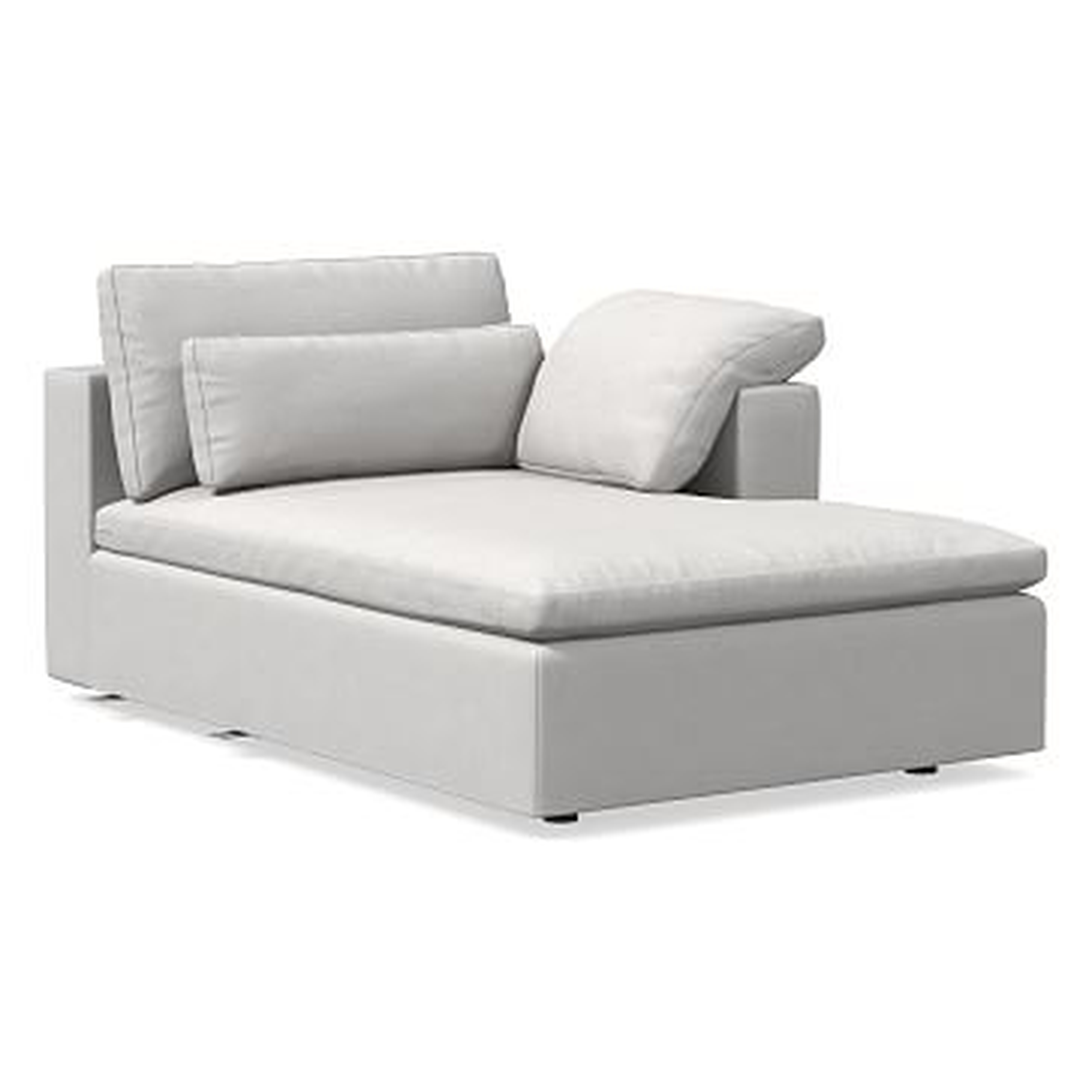 Harmony Modular Right Arm Chaise, Down, Eco Weave, Alabaster, Concealed Supports - West Elm
