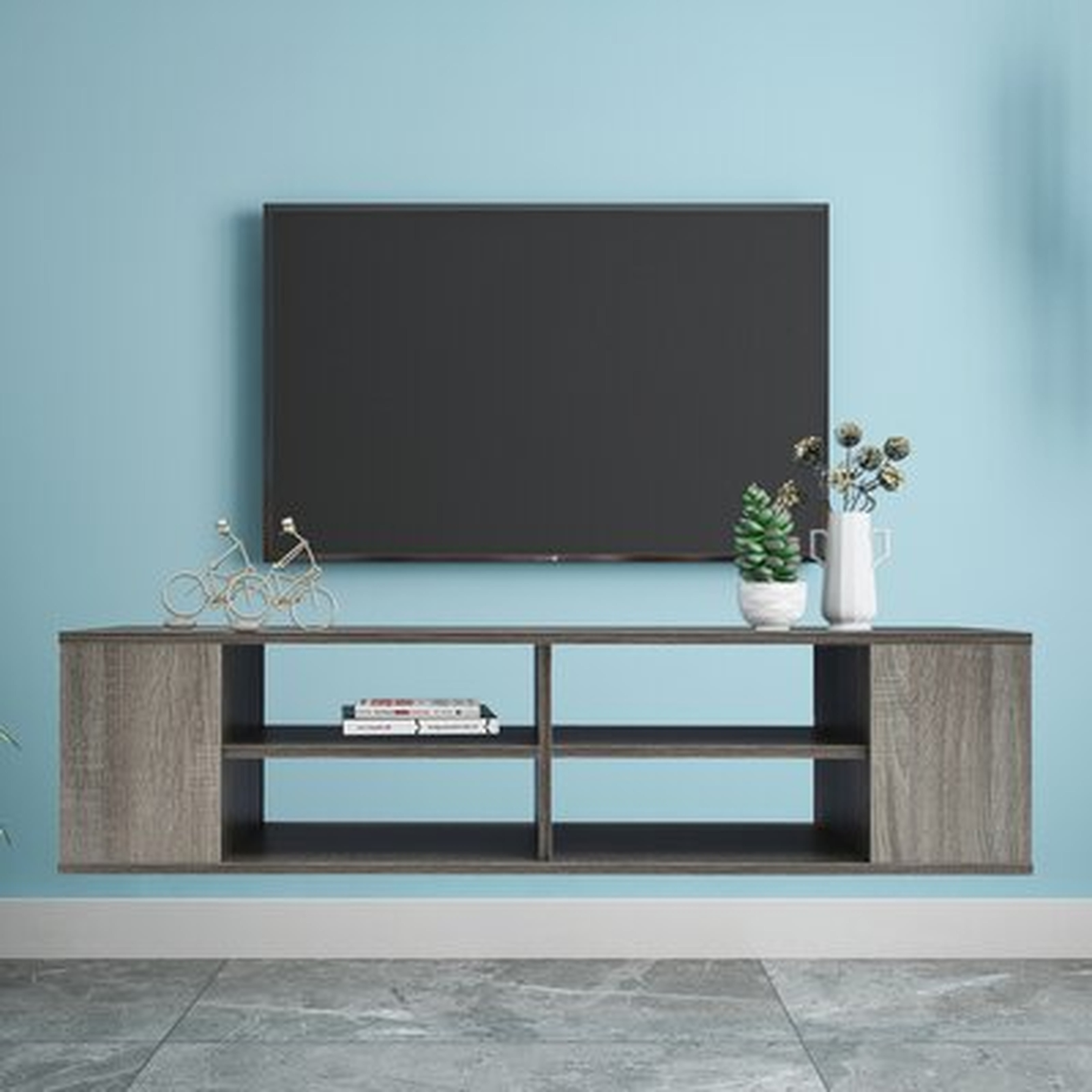 Wall Mounted Media Console,Floating TV Stand Component Shelf With Height Adjustable - Wayfair