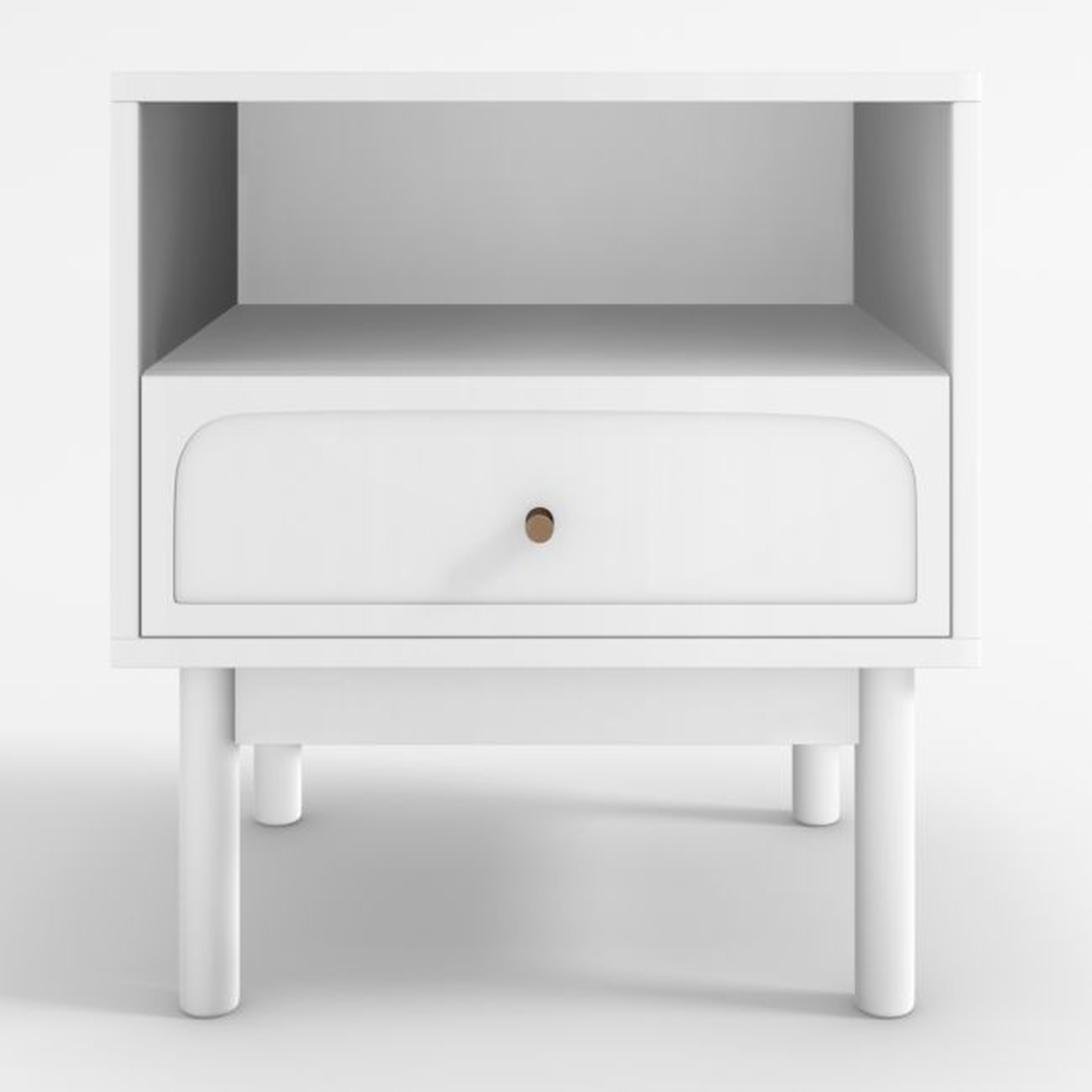 Maren White Wood Nightstand with Drawer - Crate & Kids