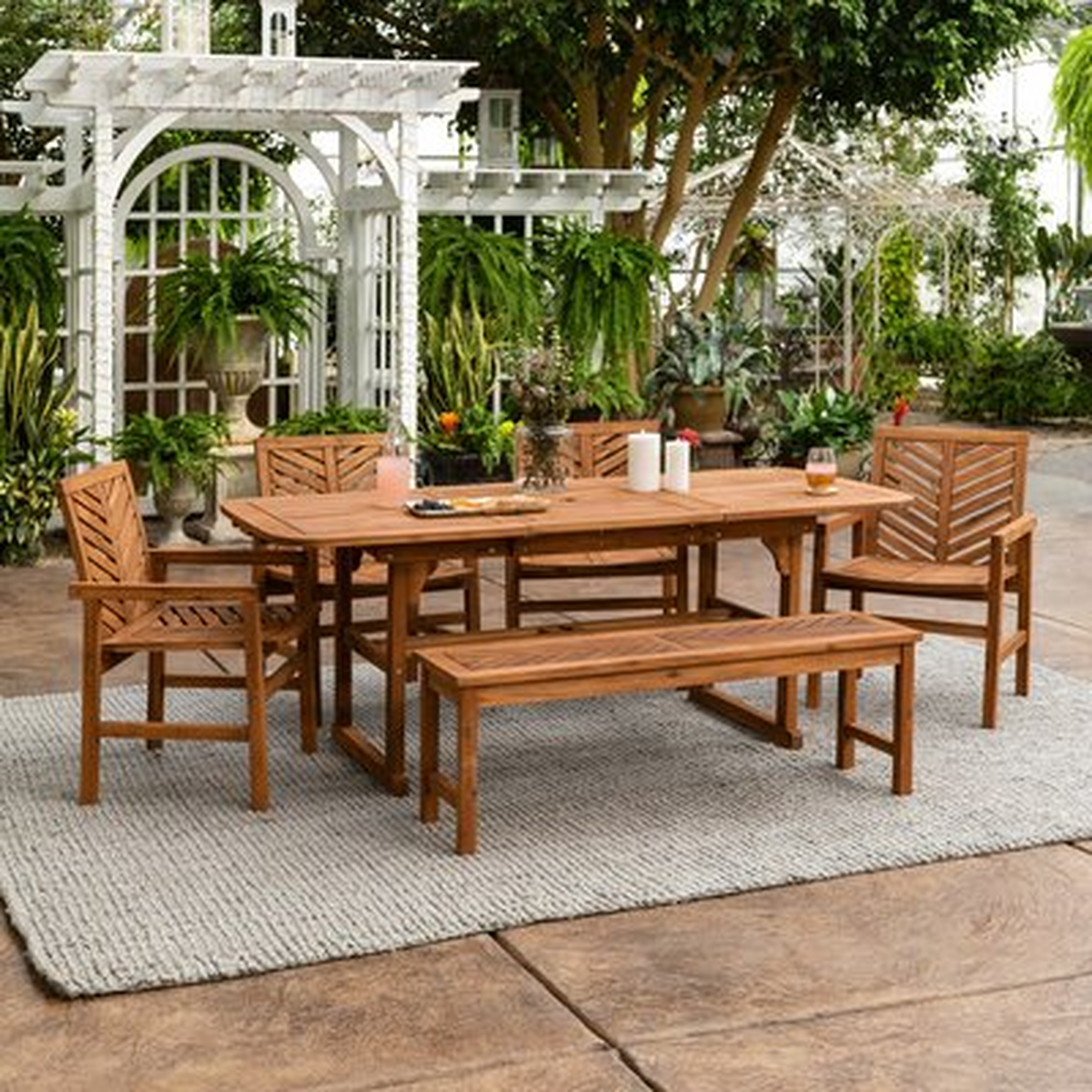 Diboll 6-Piece Extendable Chevron Patio Dining Set - Wayfair