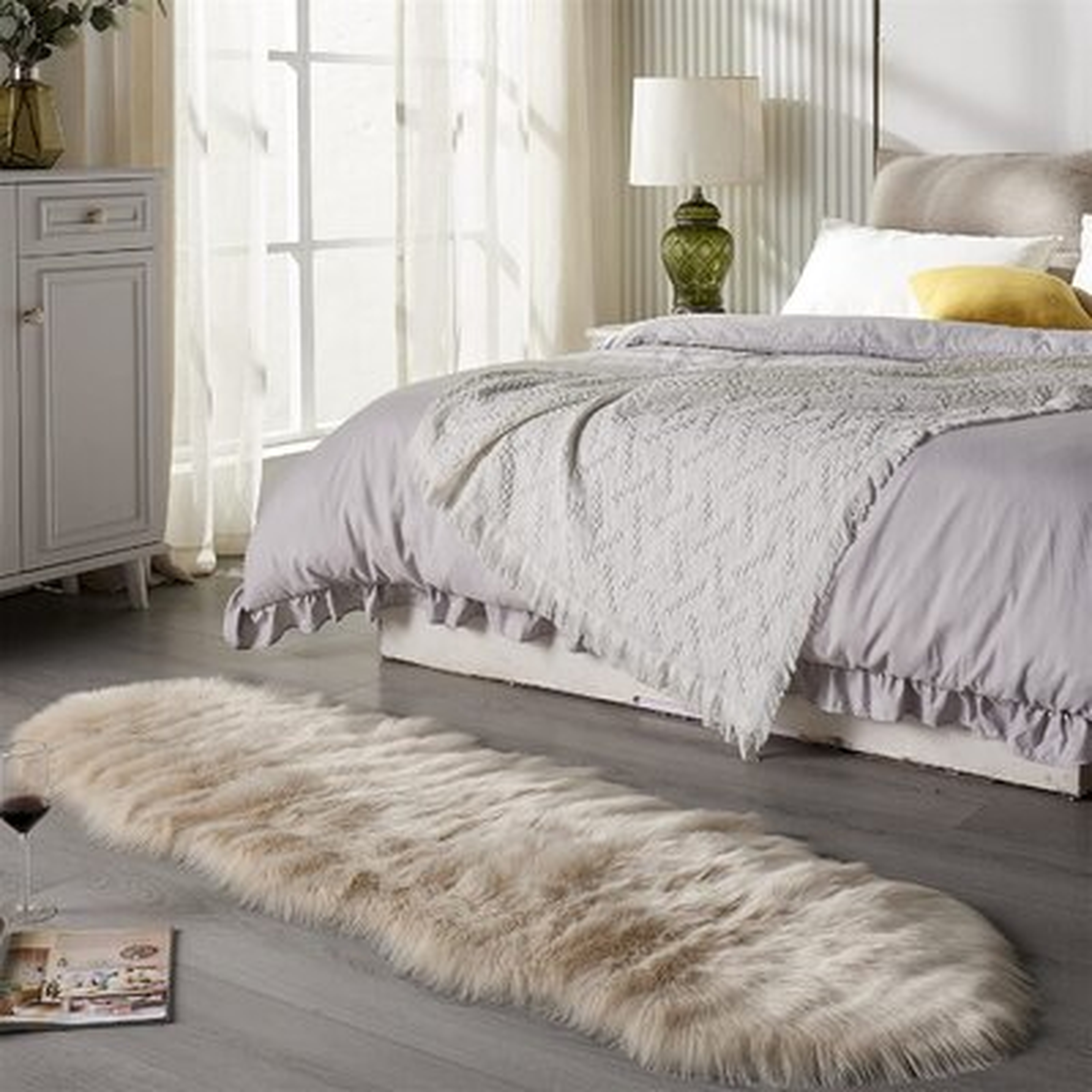 Faux Fur Sheepskin Rug For Home Area Bedroom Rug, Fluffy Little Fur Rug, Living Room Fluffy Fur Rug 2 X 6 Feet - Wayfair