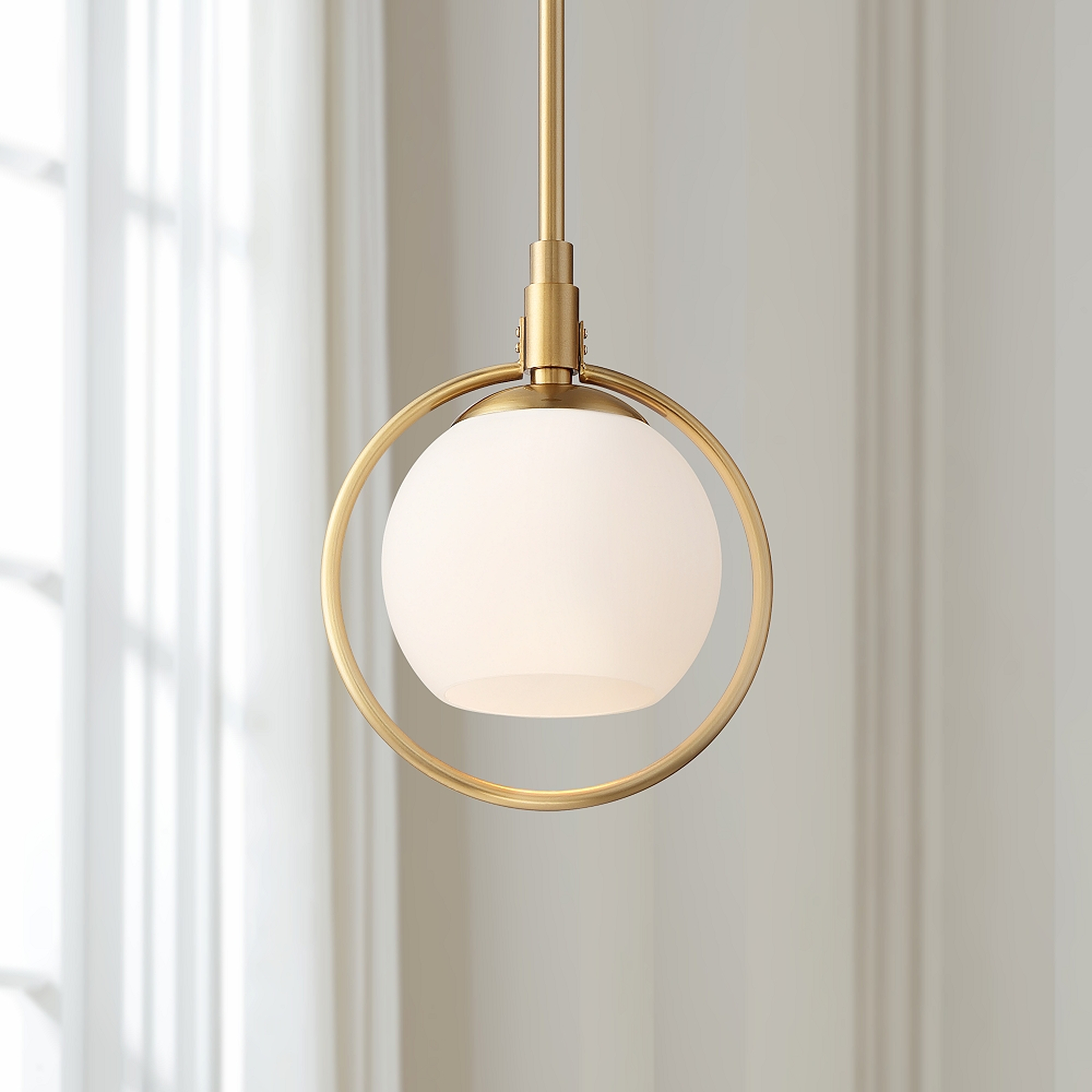Possini Euro Carlyn 8 3/4" Wide Gold and Glass Orb Mini Pendant Light - Lamps Plus