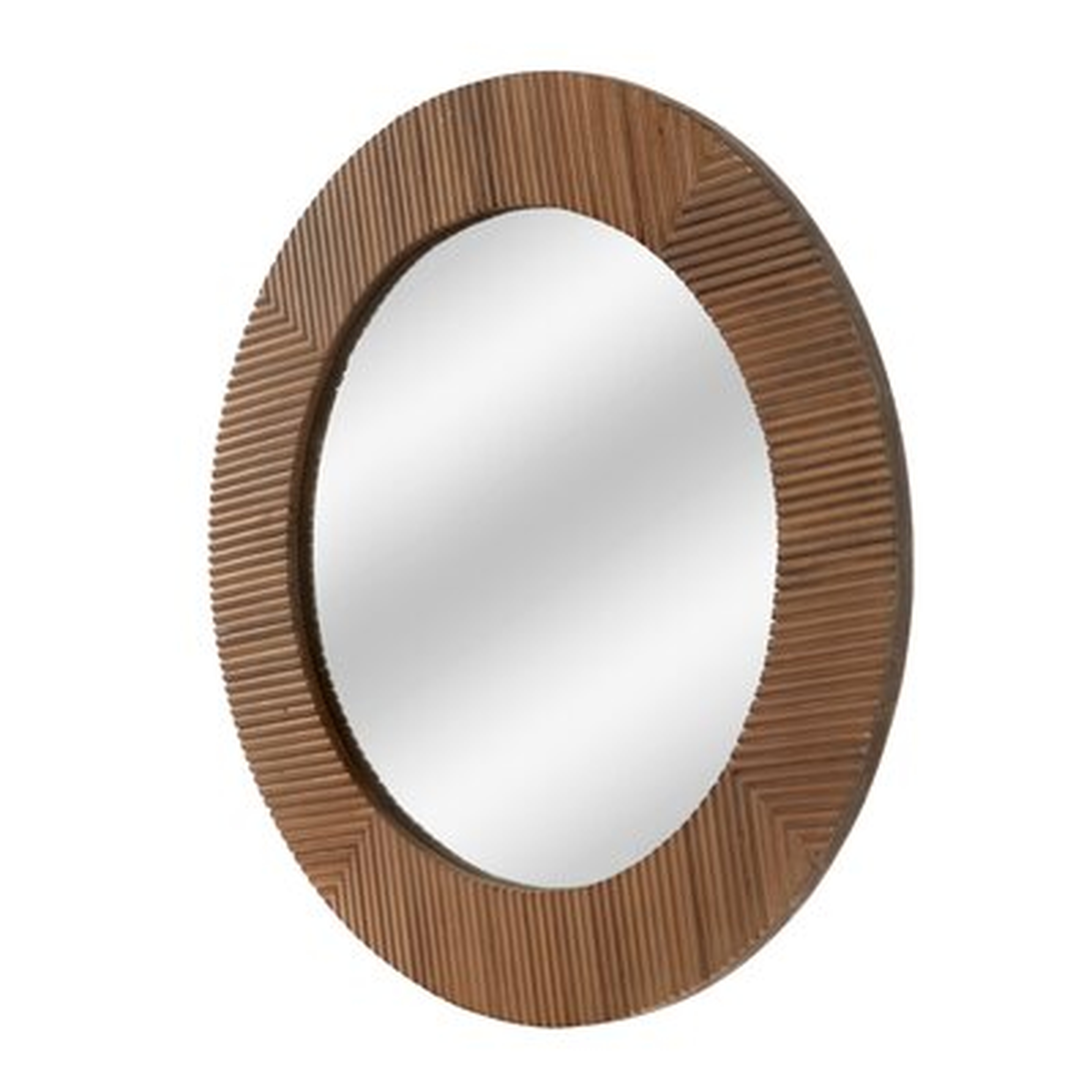 Baku 32" Round Wood Wall Mirror - Wayfair