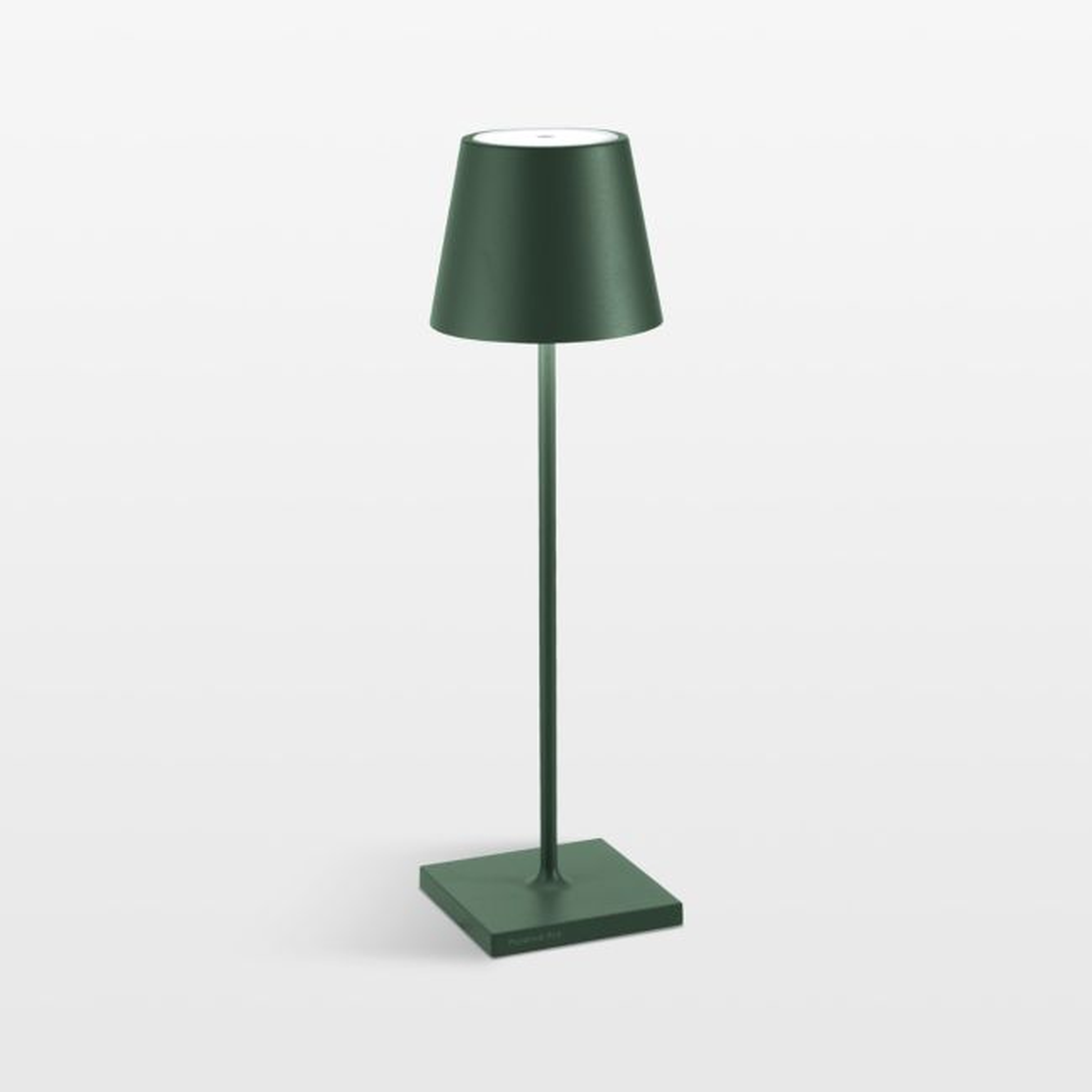Poldina Pro Dark Green Metal Table Lamp by Zafferano America 15" - Crate and Barrel