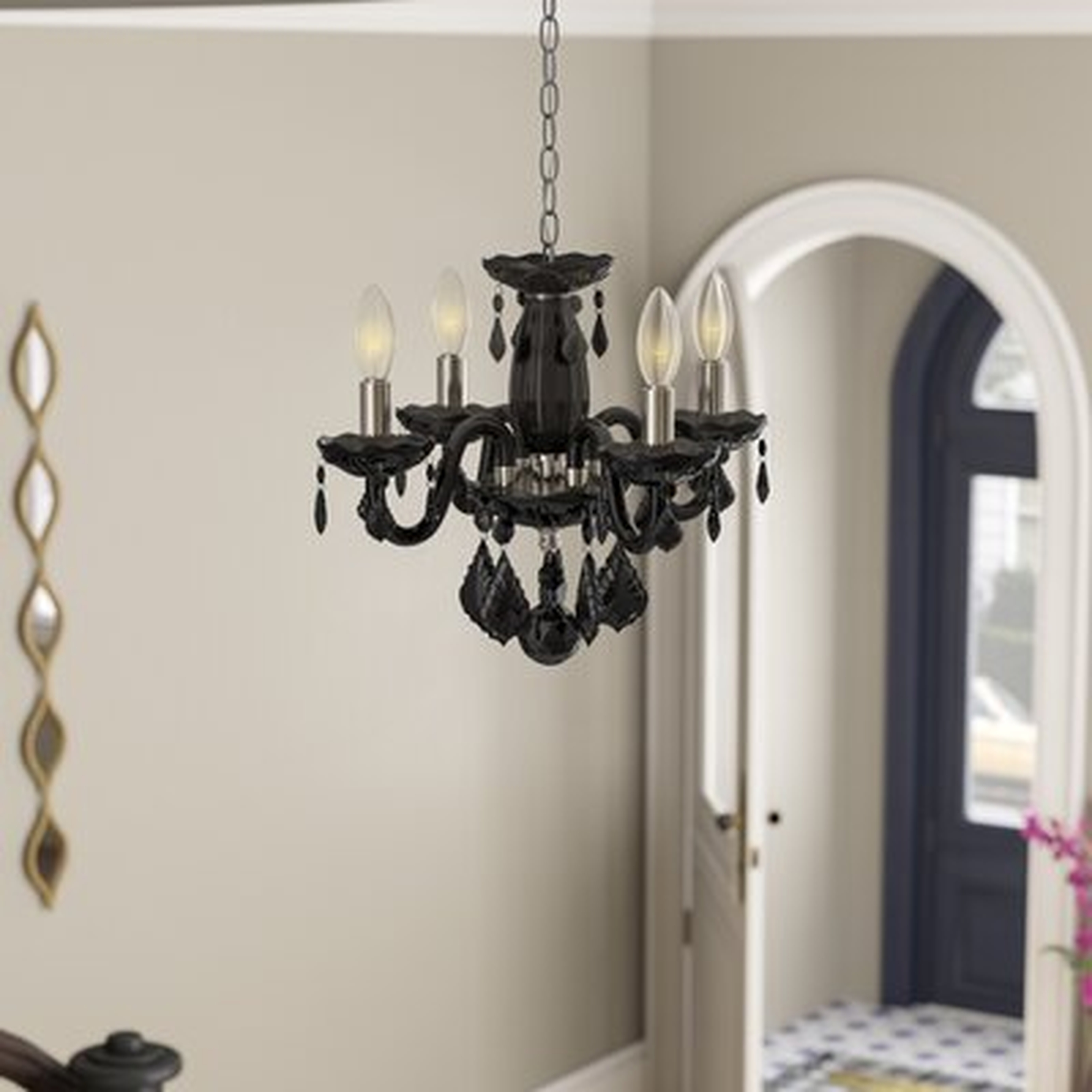 Jaydin 4 - Light Candle Style Classic / Traditional Chandelier with Crystal Accents - Wayfair