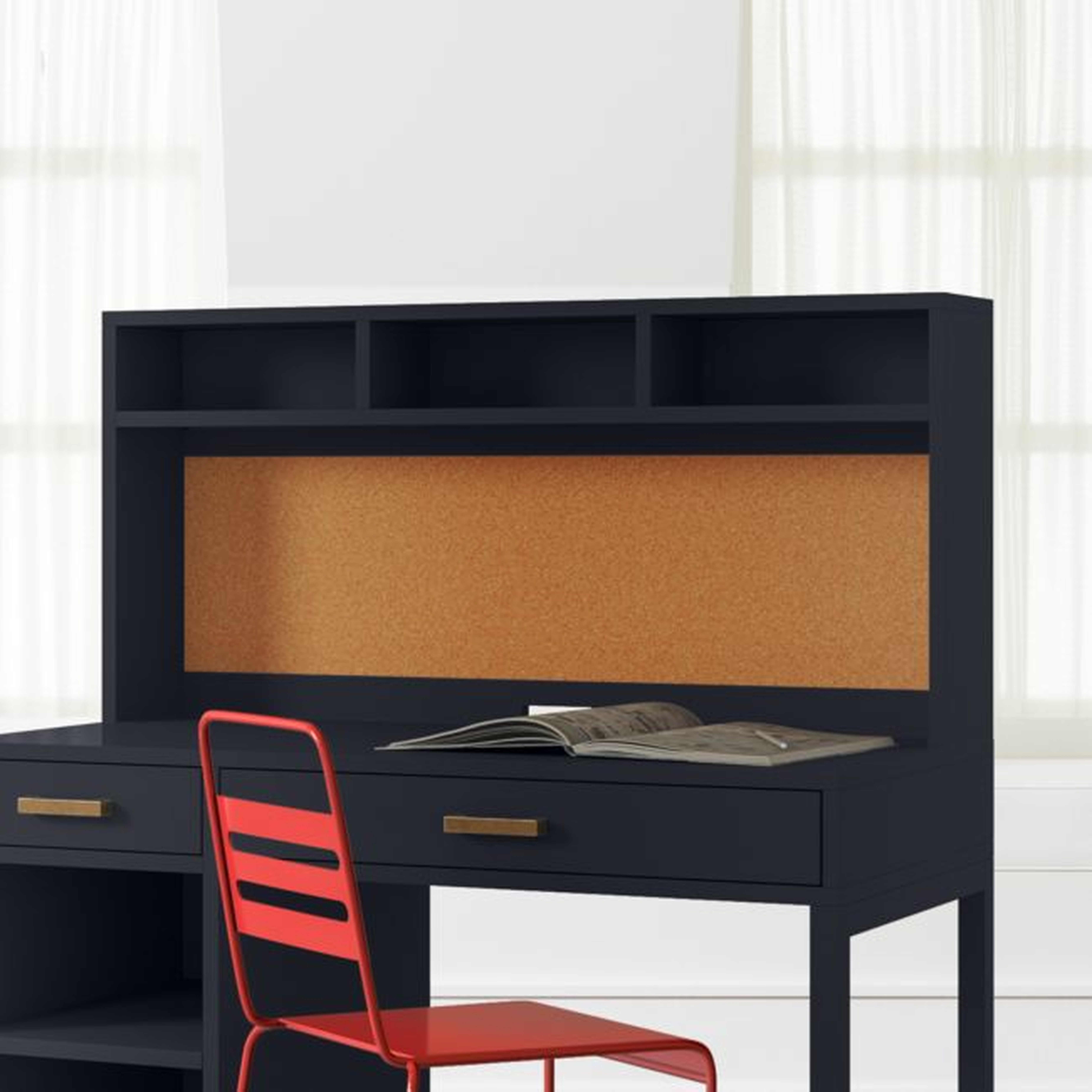 Parke Navy Blue Wood Kids Desk Hutch - Crate & Kids
