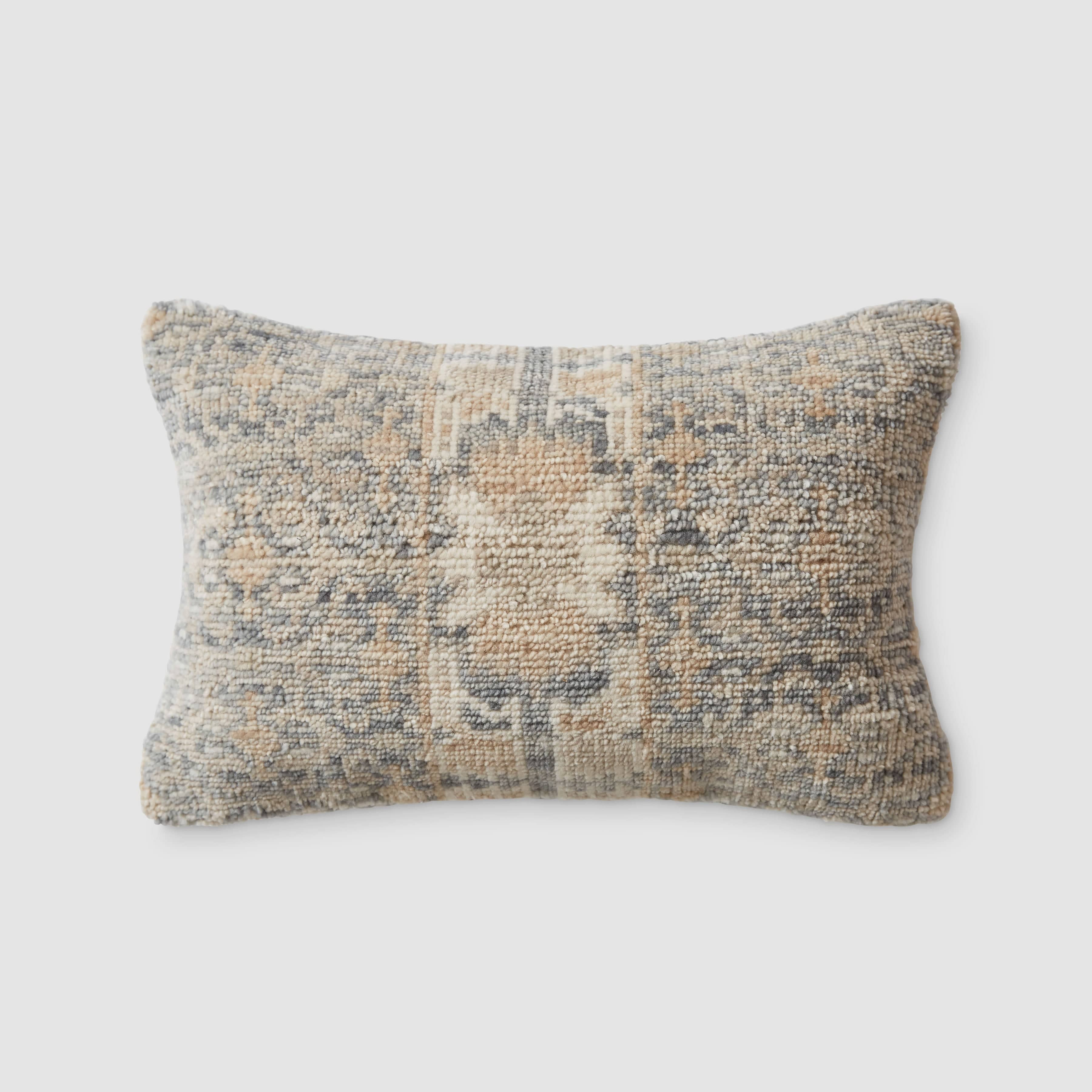 The Citizenry Krisha Hand-Knotted Lumbar Pillow | 12" x 20" | Currant Crush - The Citizenry