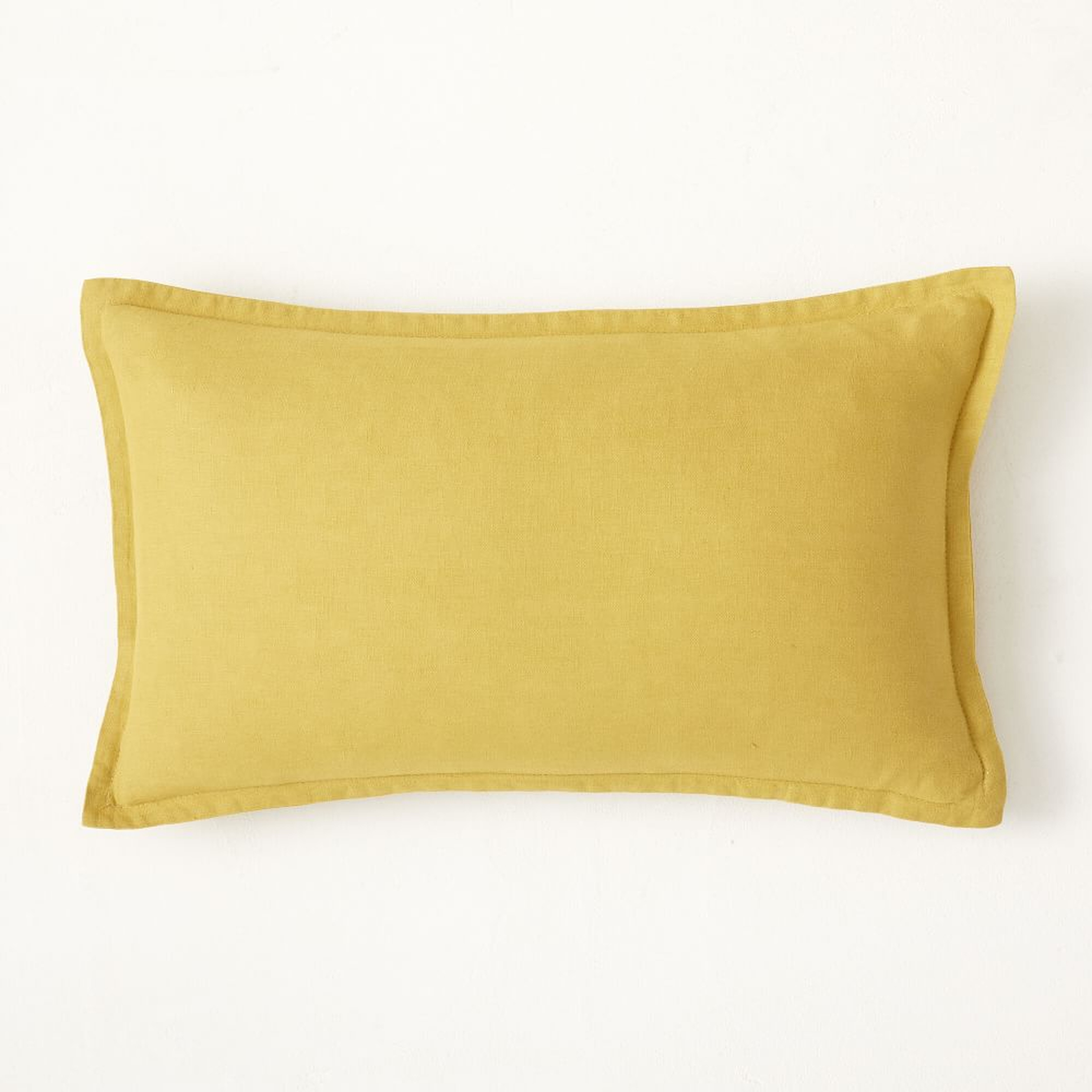 European Flax Linen Pillow Cover, 12"x21", Dijon - West Elm
