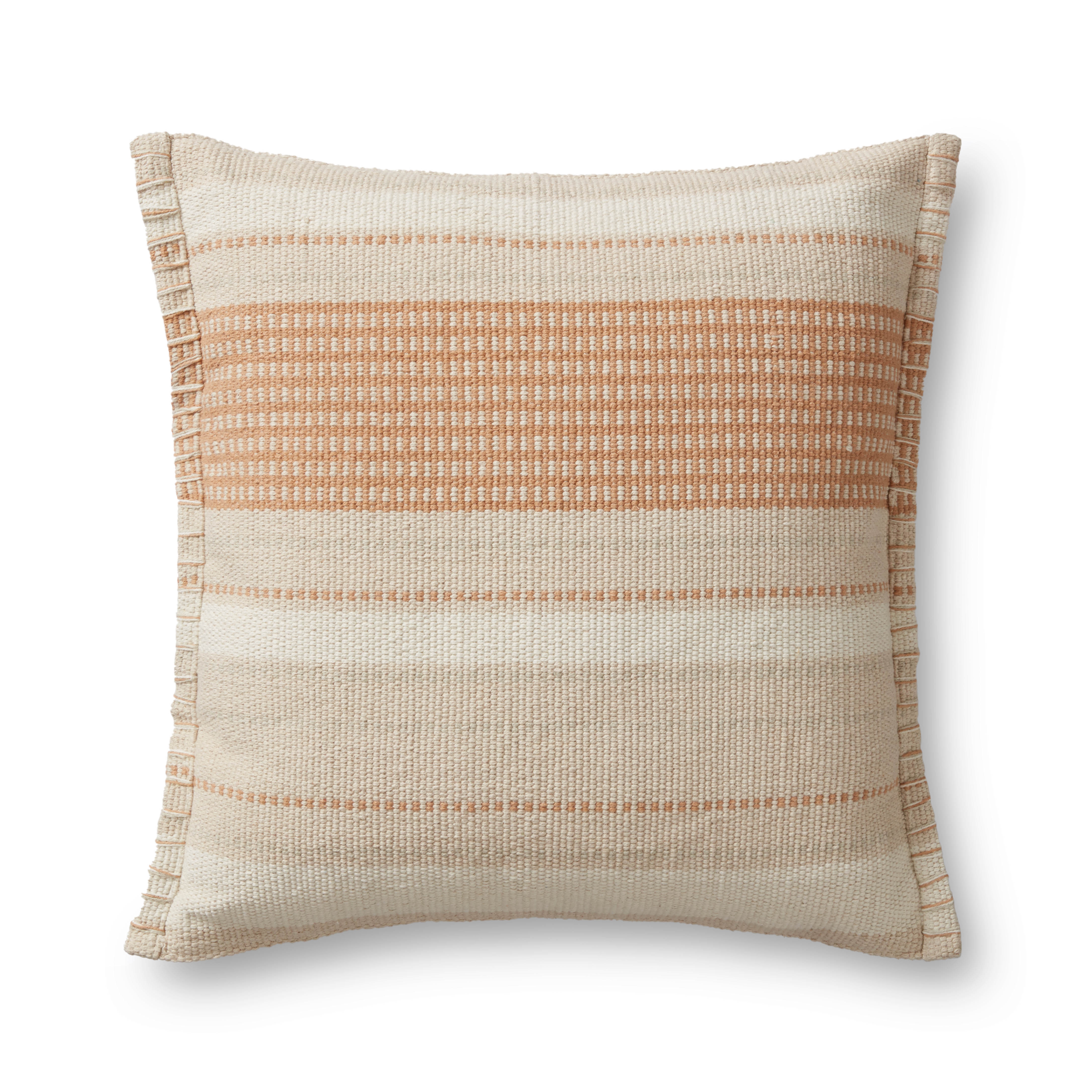 PILLOWS P1176 BEIGE / MULTI 22" x 22" Cover w/Poly - Magnolia Home by Joana Gaines Crafted by Loloi Rugs