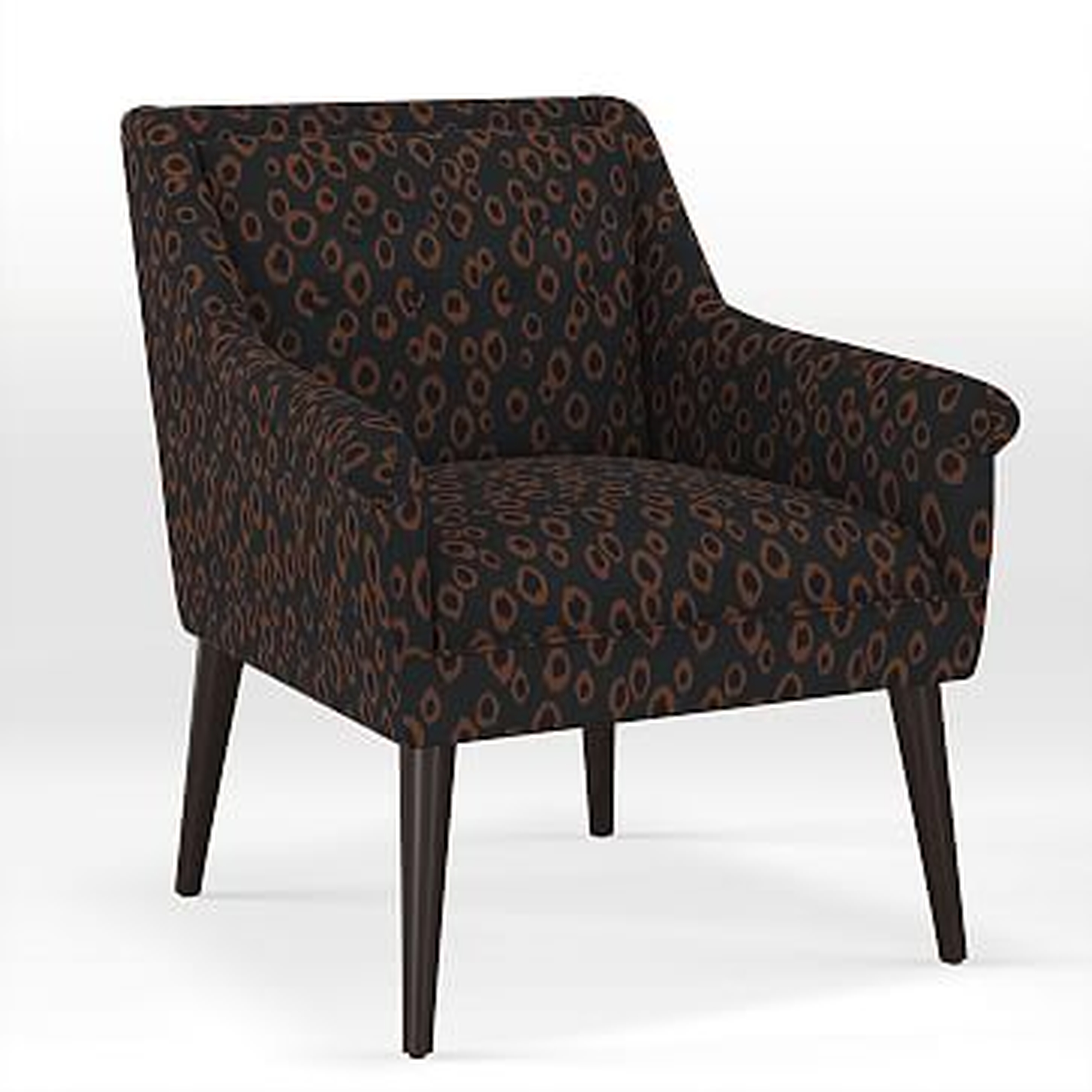 Button Tufted Chair, Print, Leopard Spots - West Elm