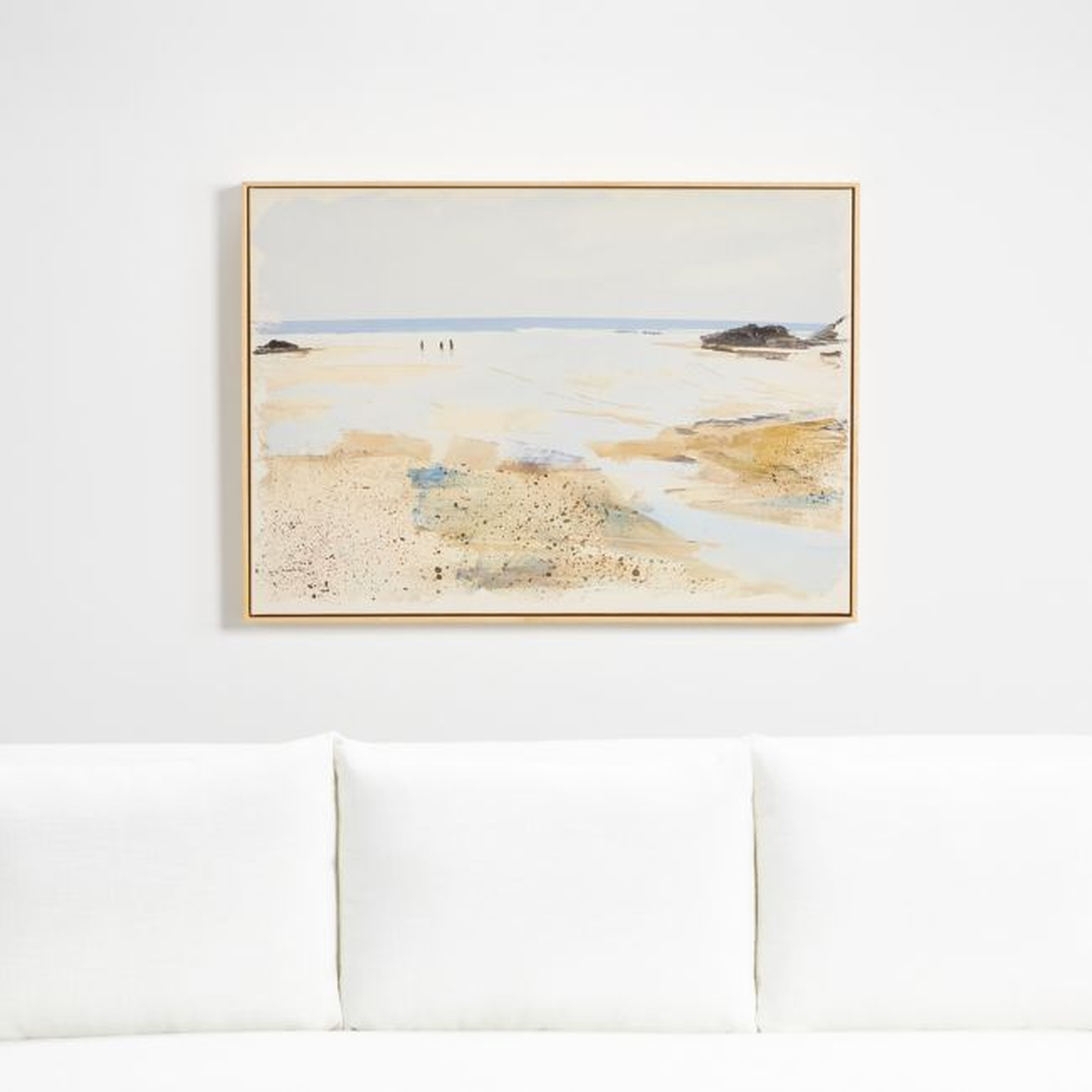 "Shore Tides" Framed Wall Art Print with Textured Paint Embellishments 42"x30" - Crate and Barrel